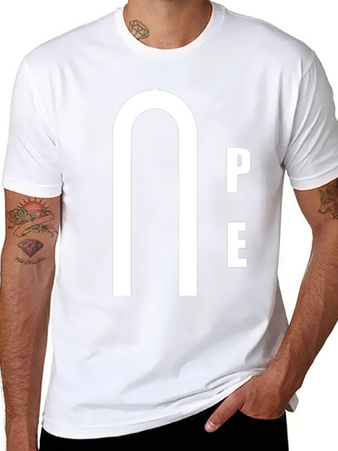 Unique Graphic Tee - Nope Minimalist Design