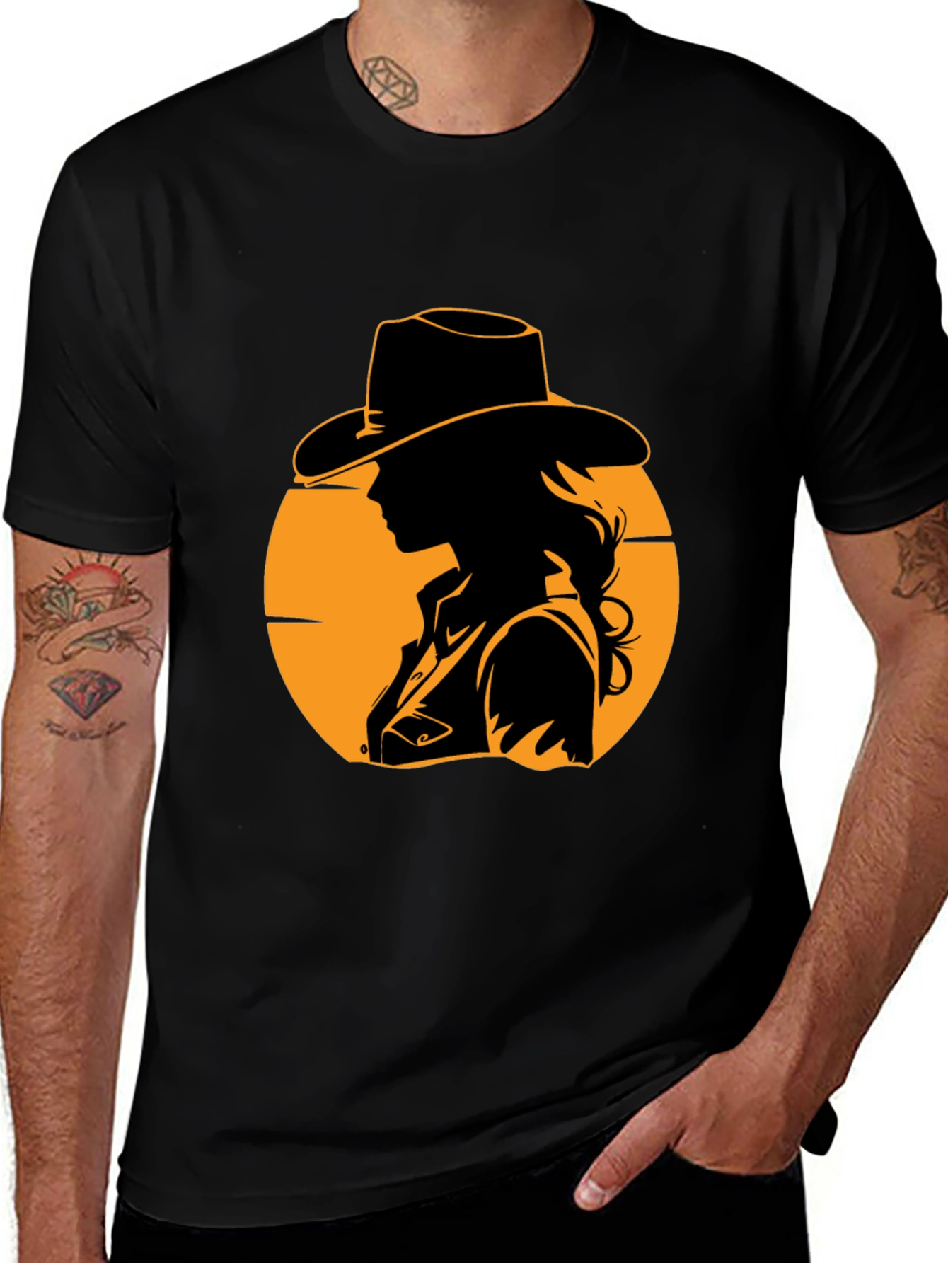 Cowgirl Silhouette Graphic Tee - Western Style