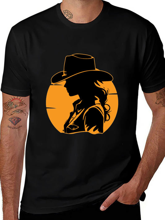Cowgirl Silhouette Graphic Tee - Western Style