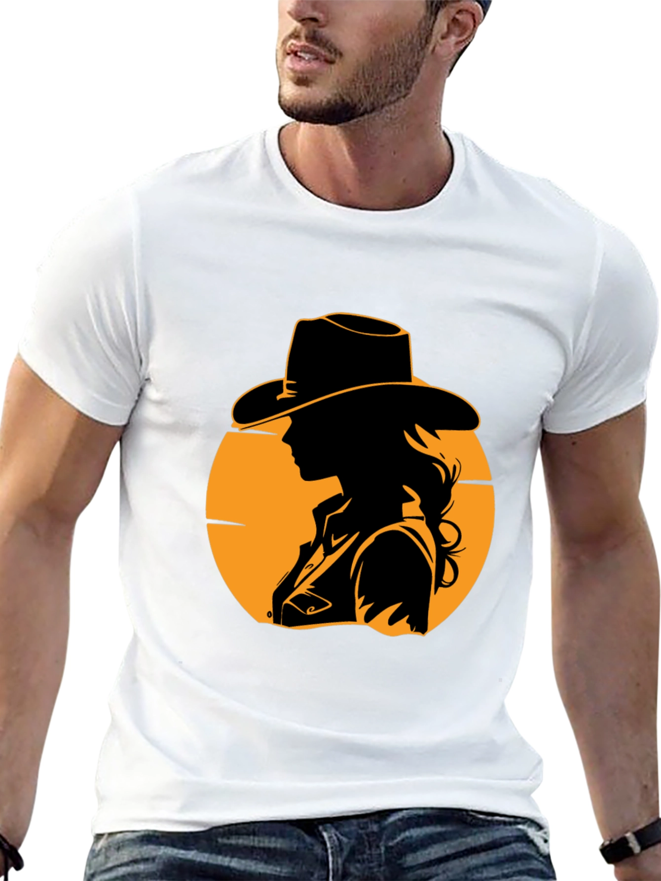 Cowgirl Silhouette Graphic Tee - Western Style