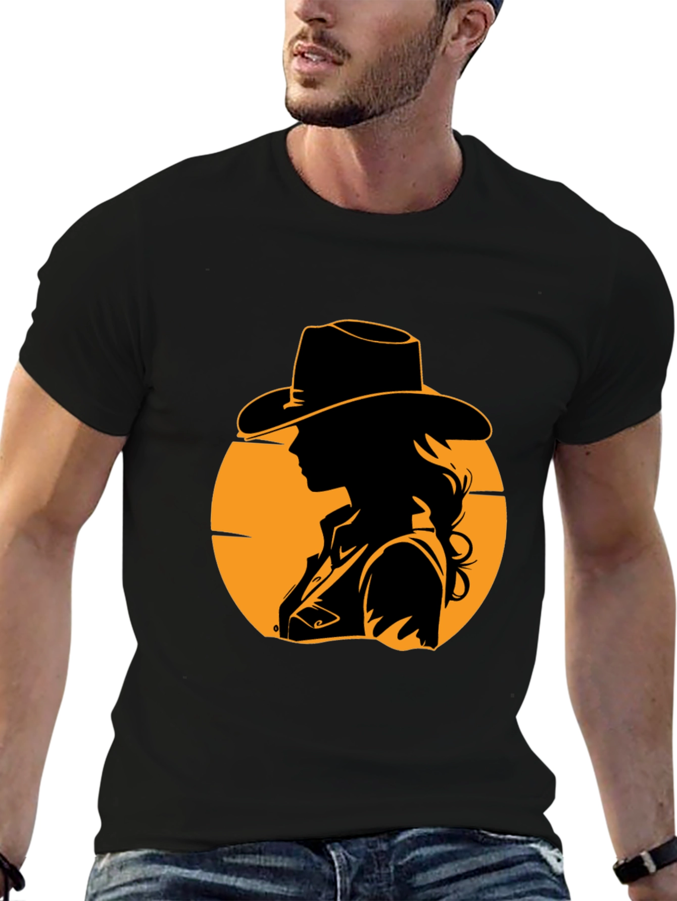 Cowgirl Silhouette Graphic Tee - Western Style