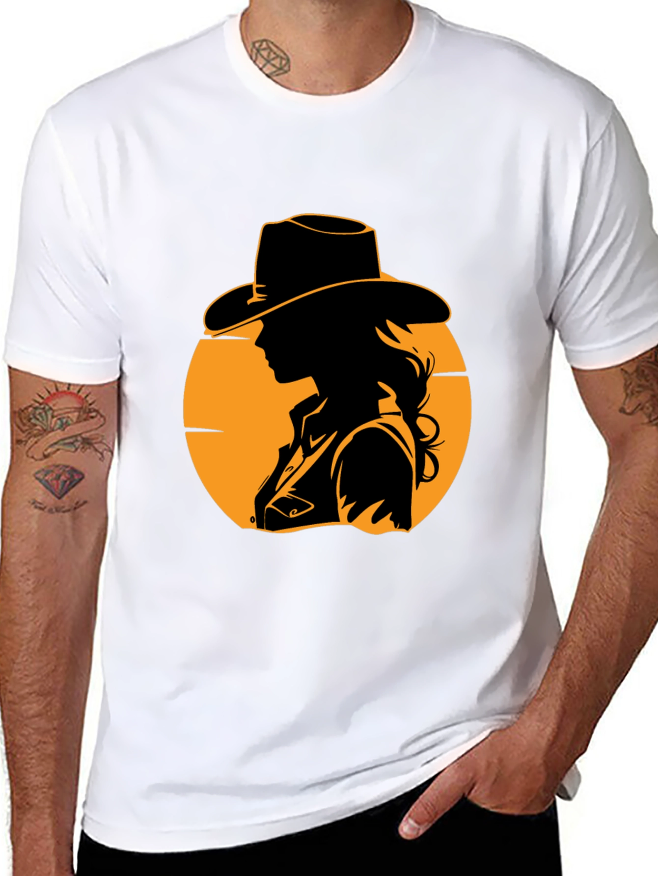 Cowgirl Silhouette Graphic Tee - Western Style