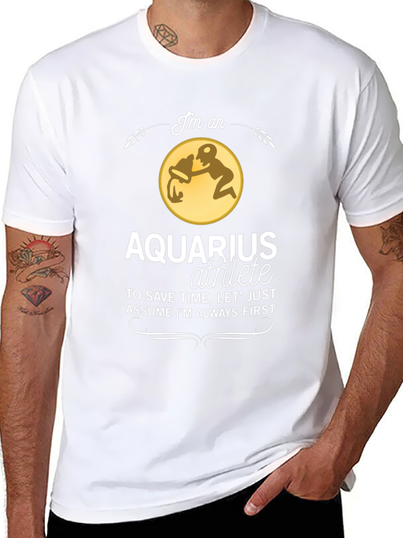 Aquarius Athlete T-Shirt - Zodiac Sign Gift