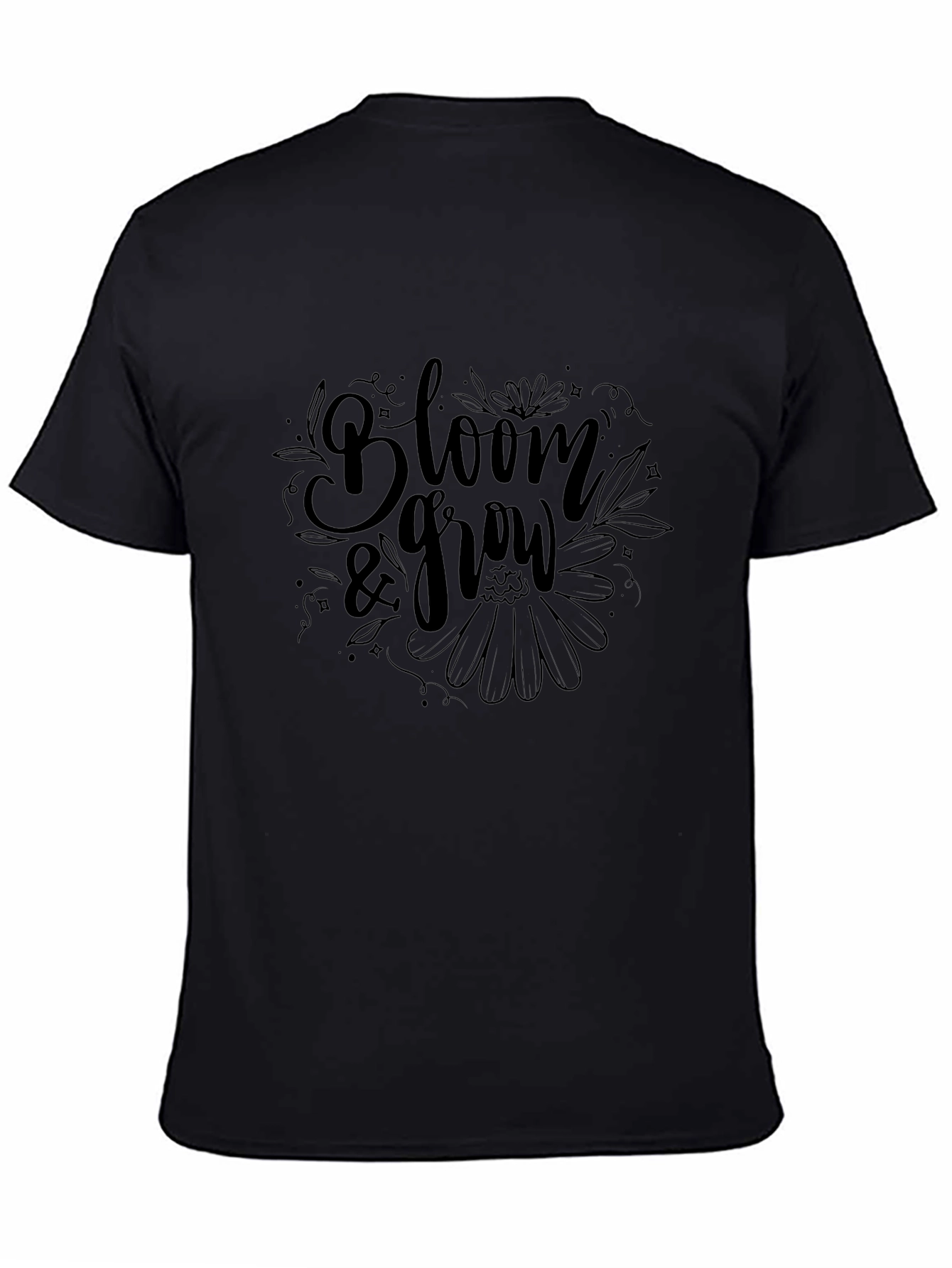Bloom & Grow Graphic Tee - Stylish Black T-Shirt