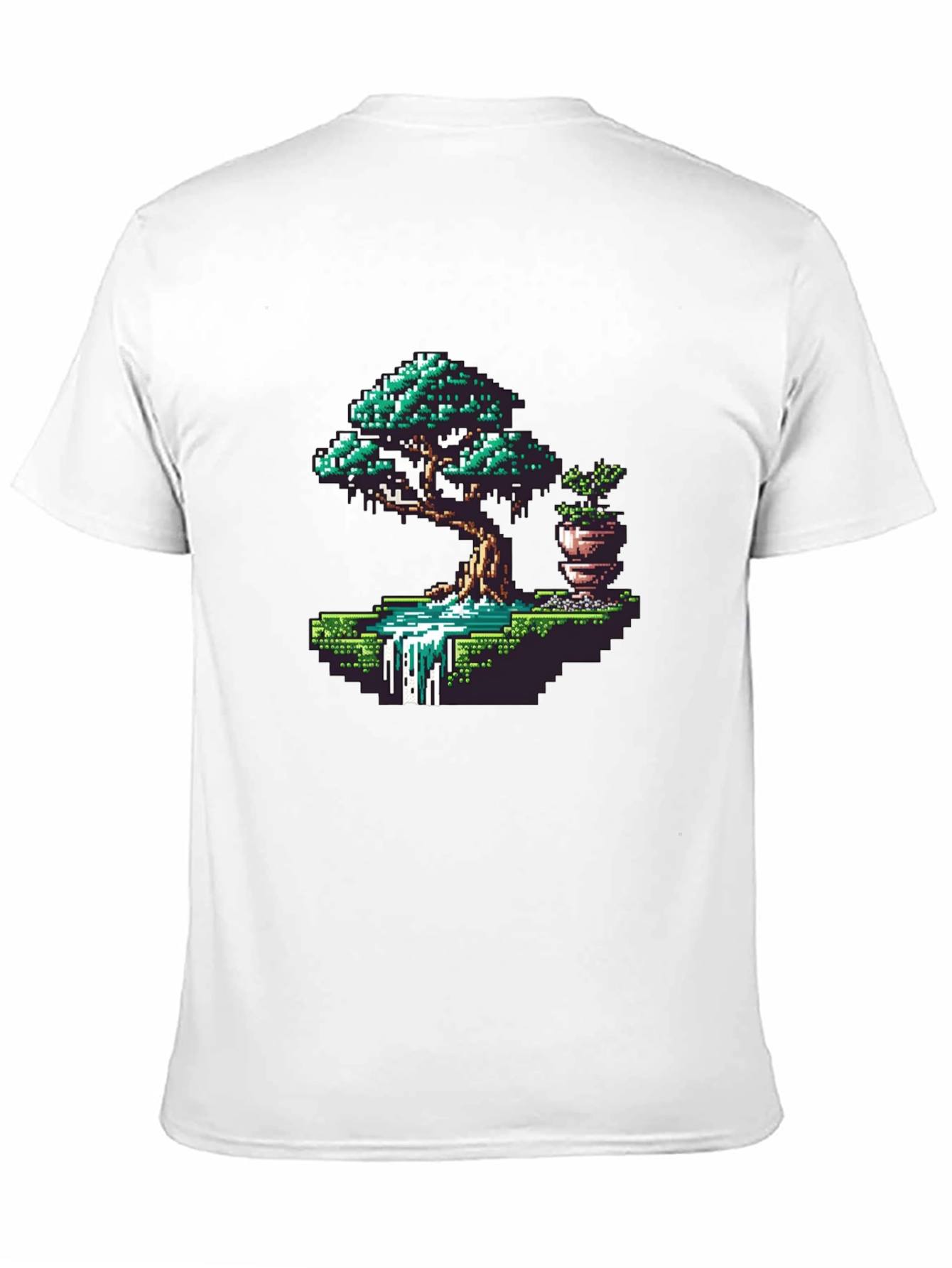 Pixel Art Bonsai Tree Graphic Tee
