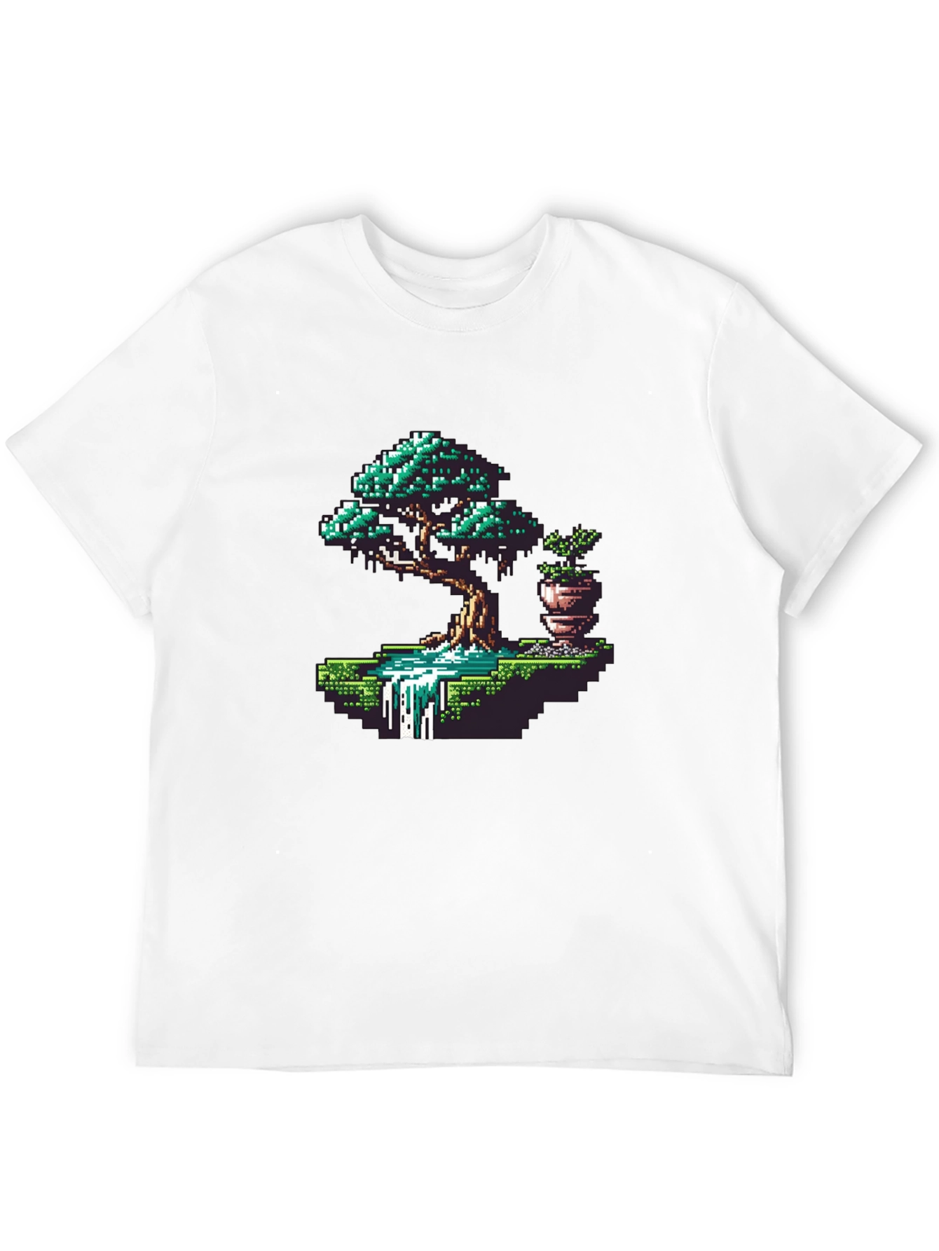 Pixel Art Bonsai Tree Graphic Tee