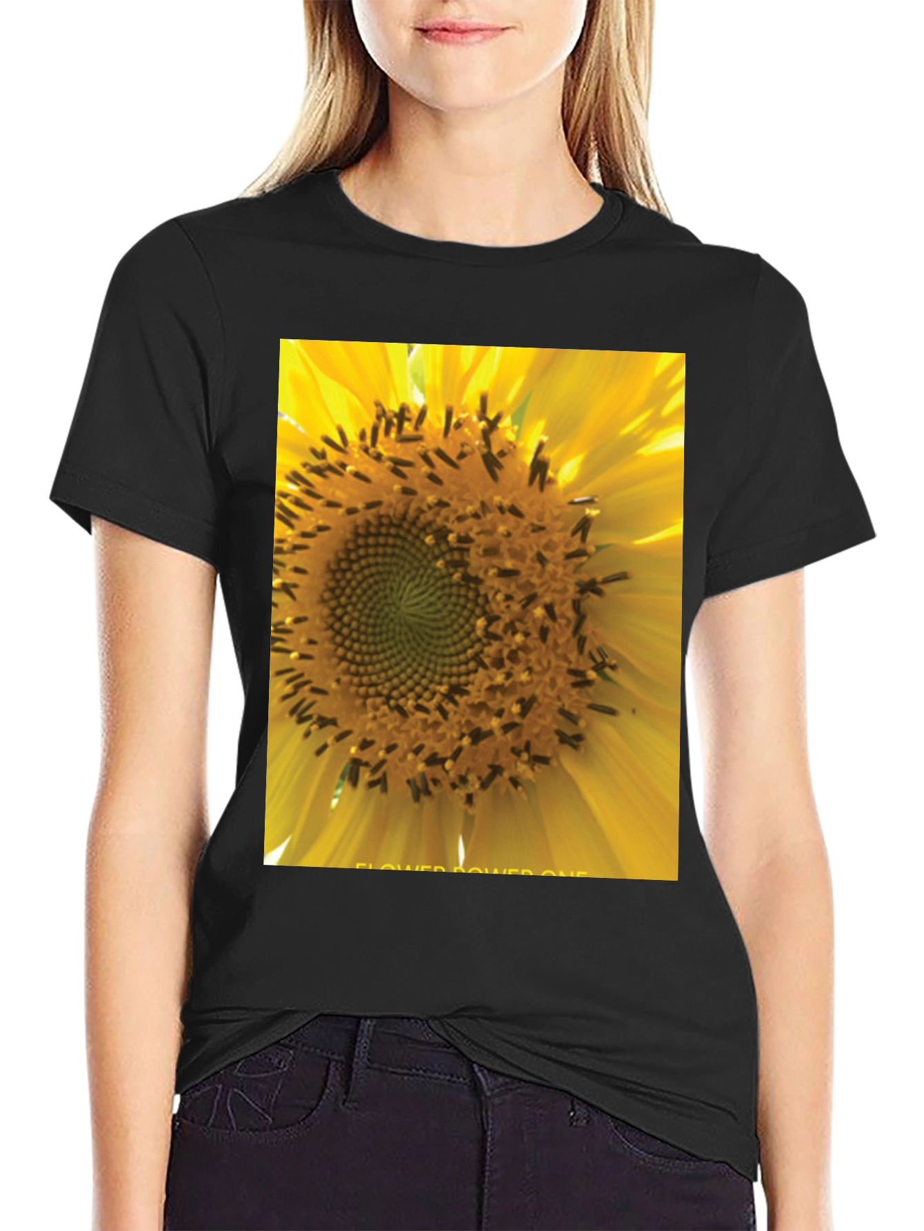 Sunflower Power Tee - Black Graphic T-Shirt