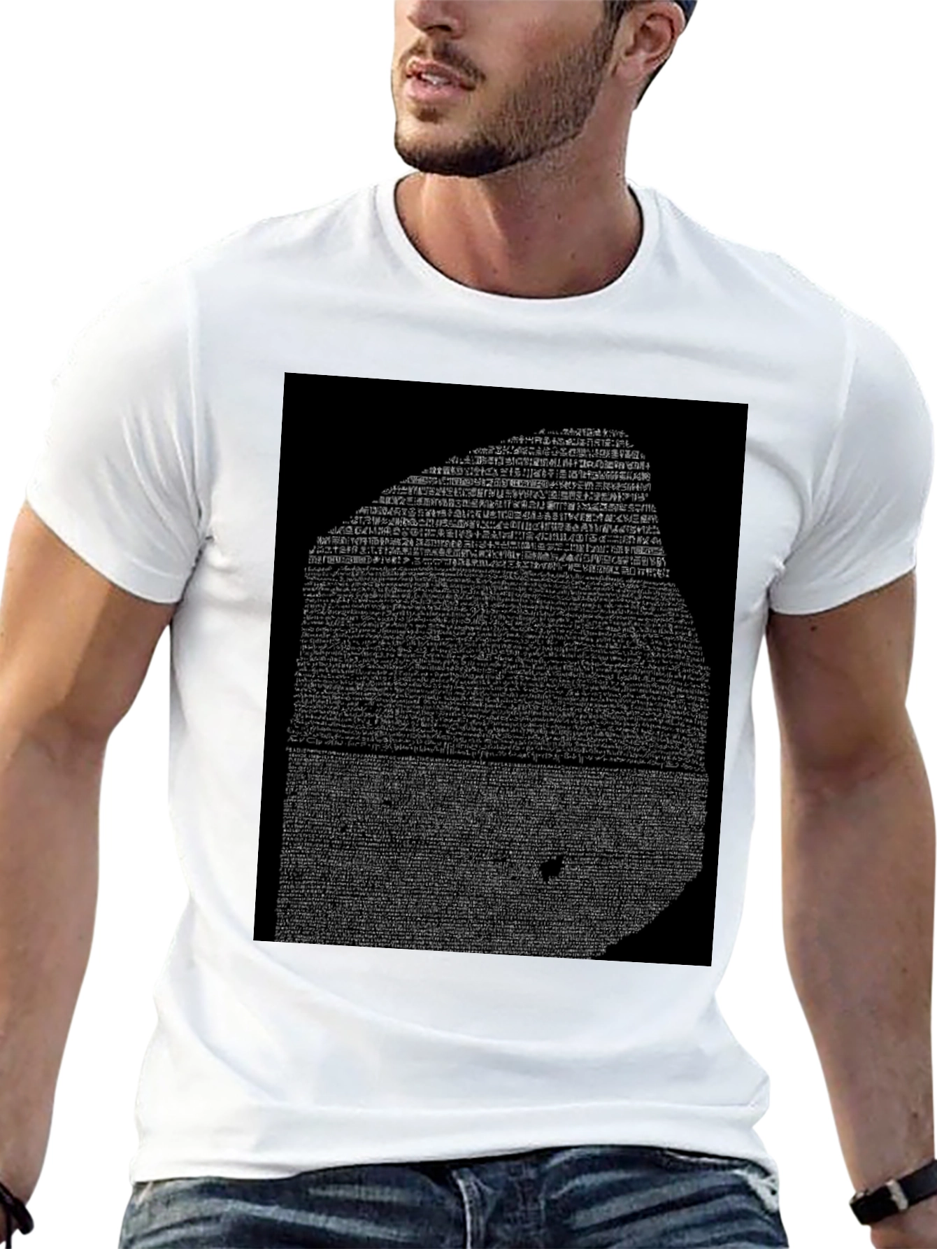 Rosetta Stone Graphic Tee - Black Cotton T-Shirt