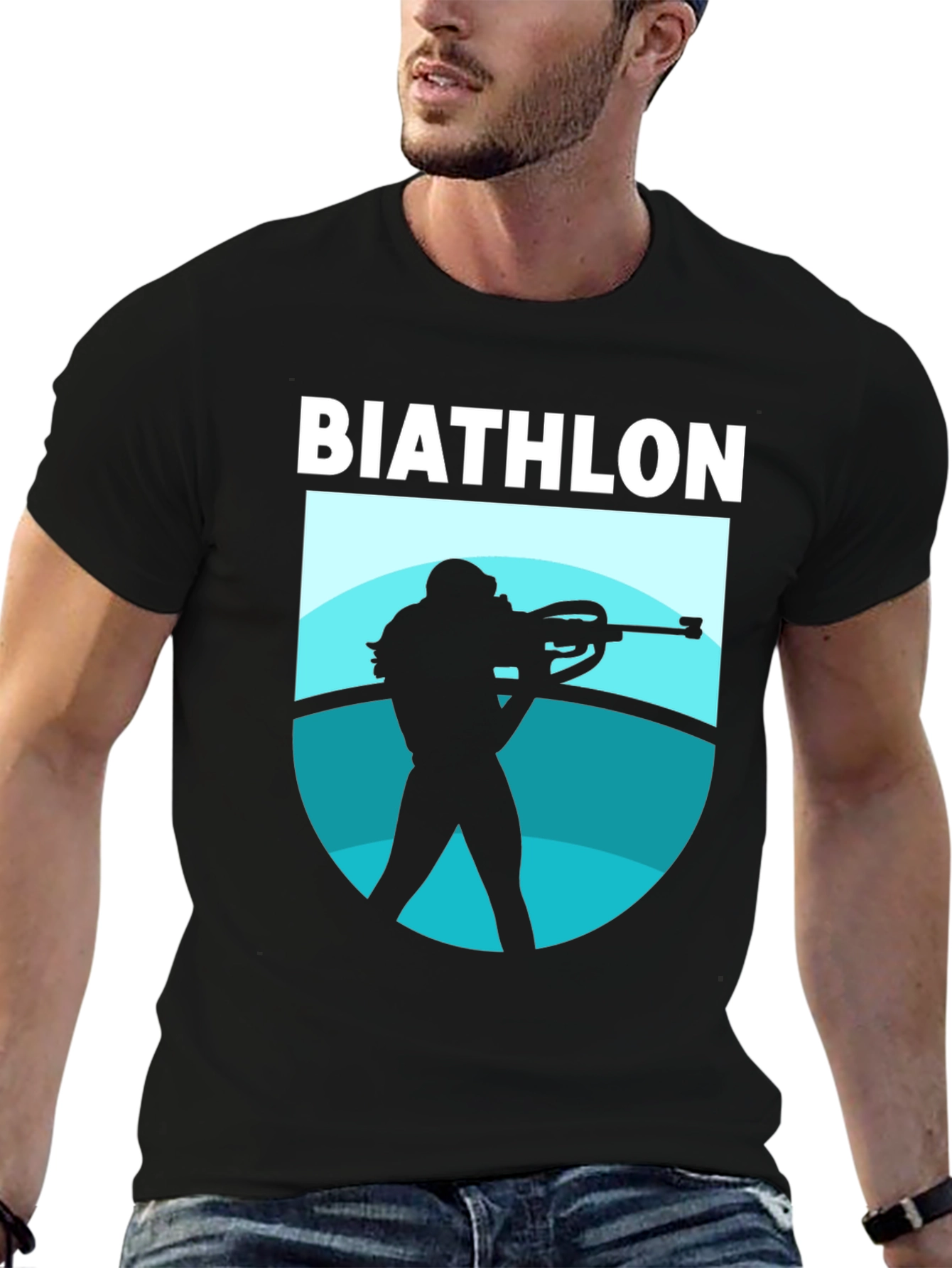 Biathlon Silhouette Graphic Tee - Black