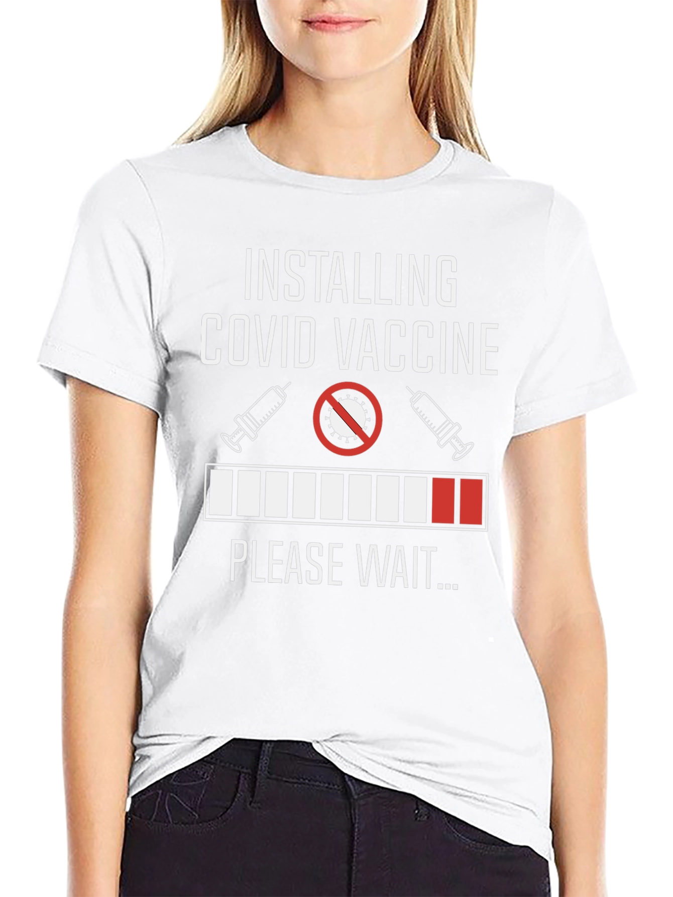 Installing COVID Vaccine Funny Graphic Tee