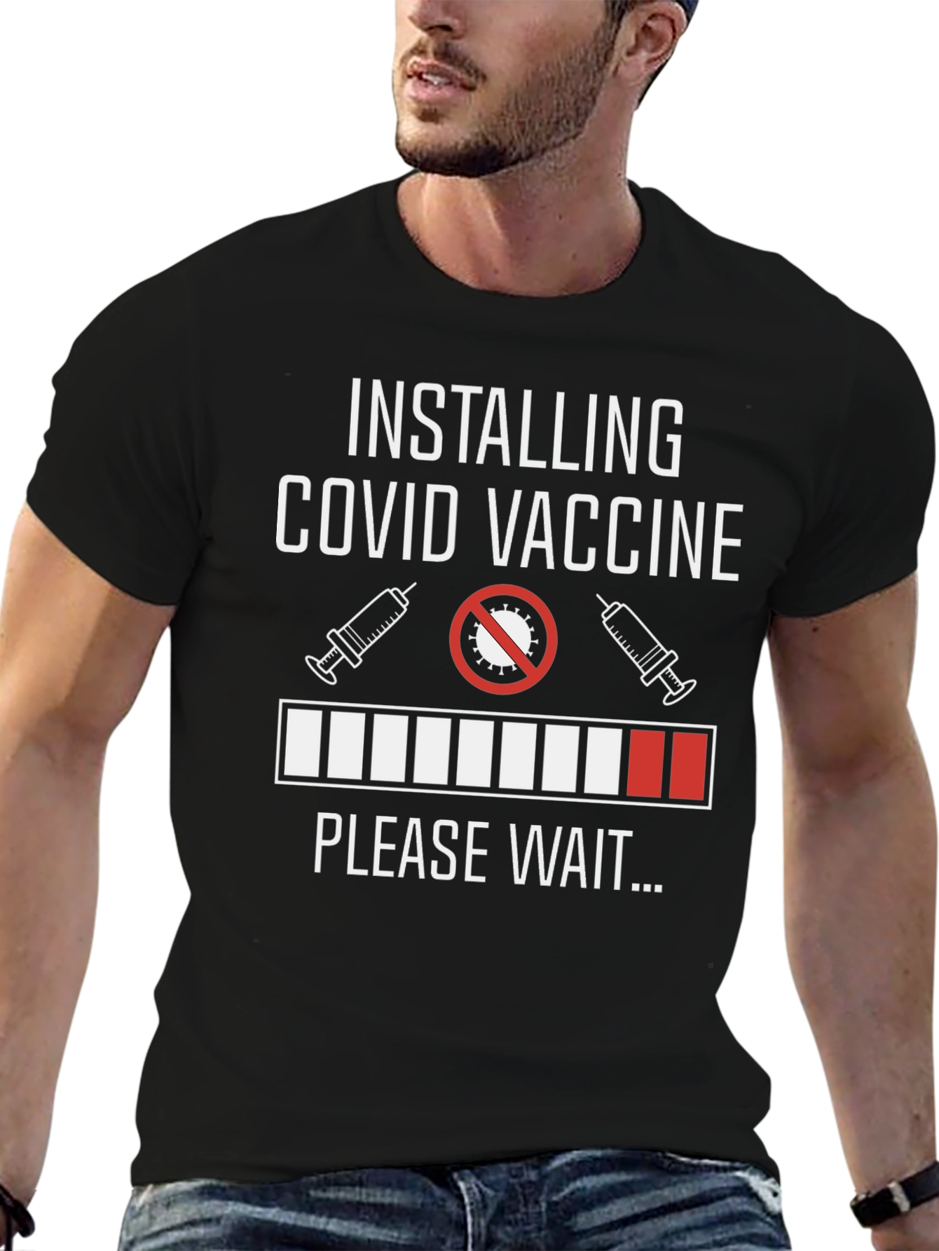 Installing COVID Vaccine Funny Graphic Tee
