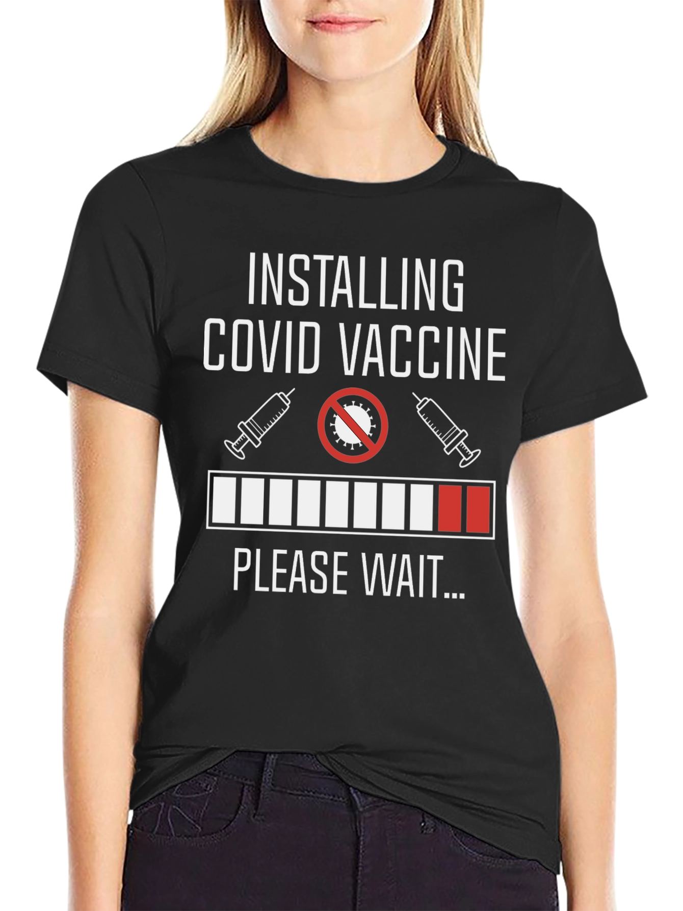 Installing COVID Vaccine Funny Graphic Tee