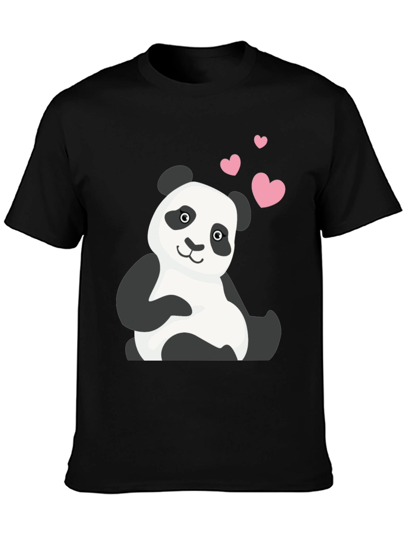 Cute Panda Bear T-Shirt with Heart Graphic