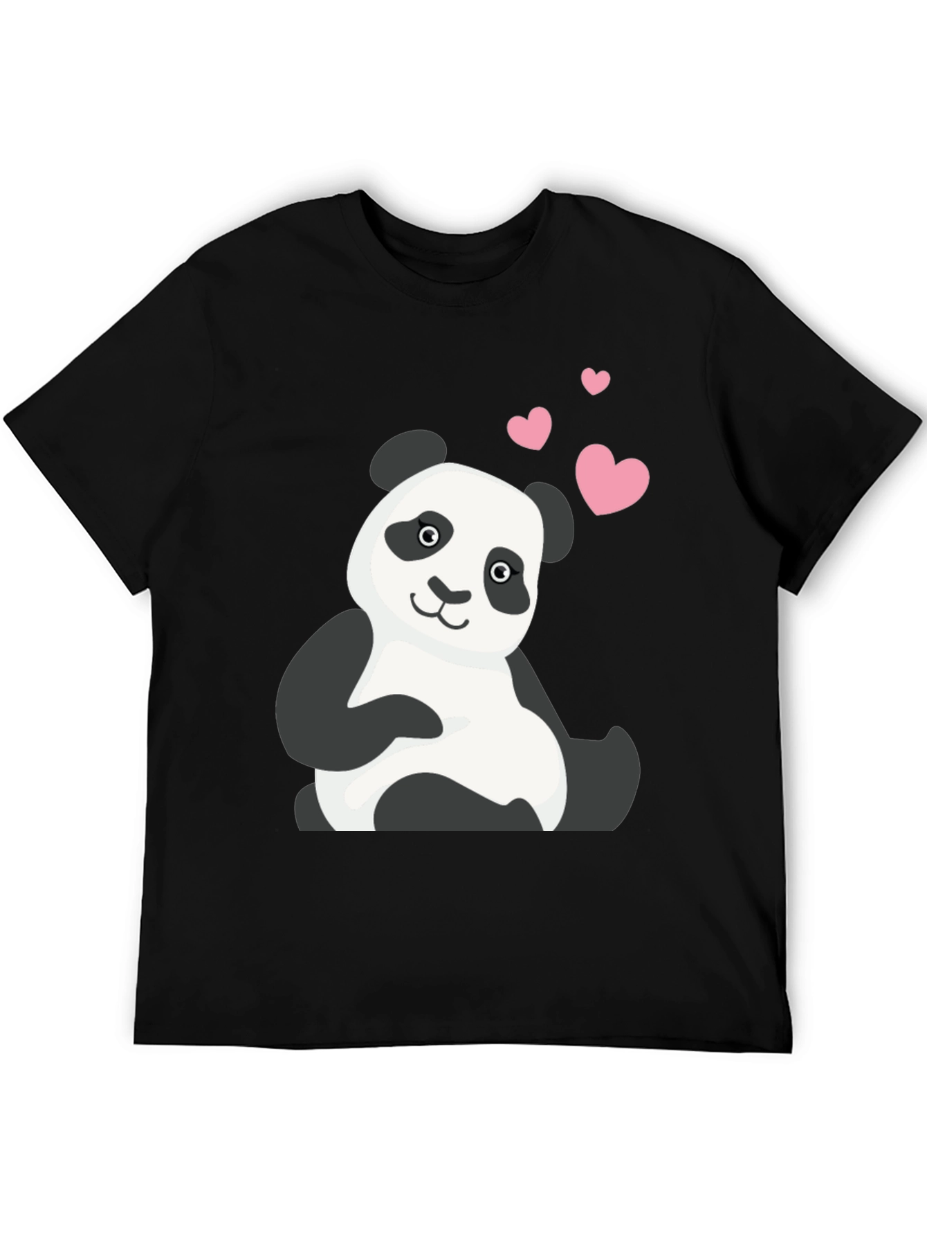 Cute Panda Bear T-Shirt with Heart Graphic