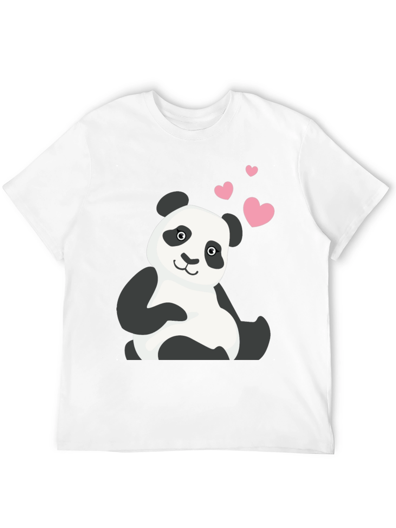 Cute Panda Bear T-Shirt with Heart Graphic
