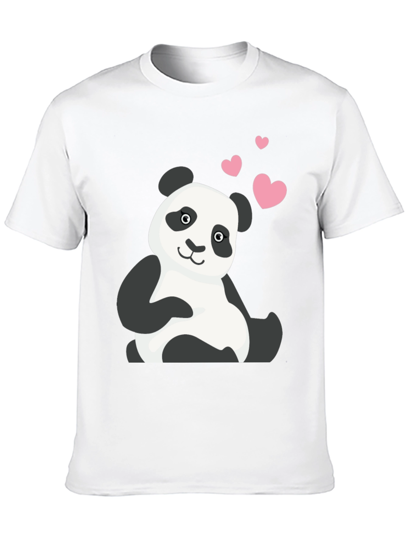 Cute Panda Bear T-Shirt with Heart Graphic