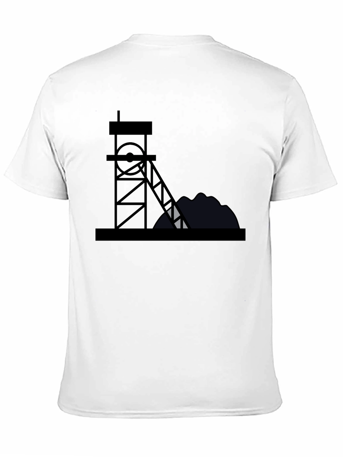 Mining Rig Graphic Tee - Black Cotton Shirt