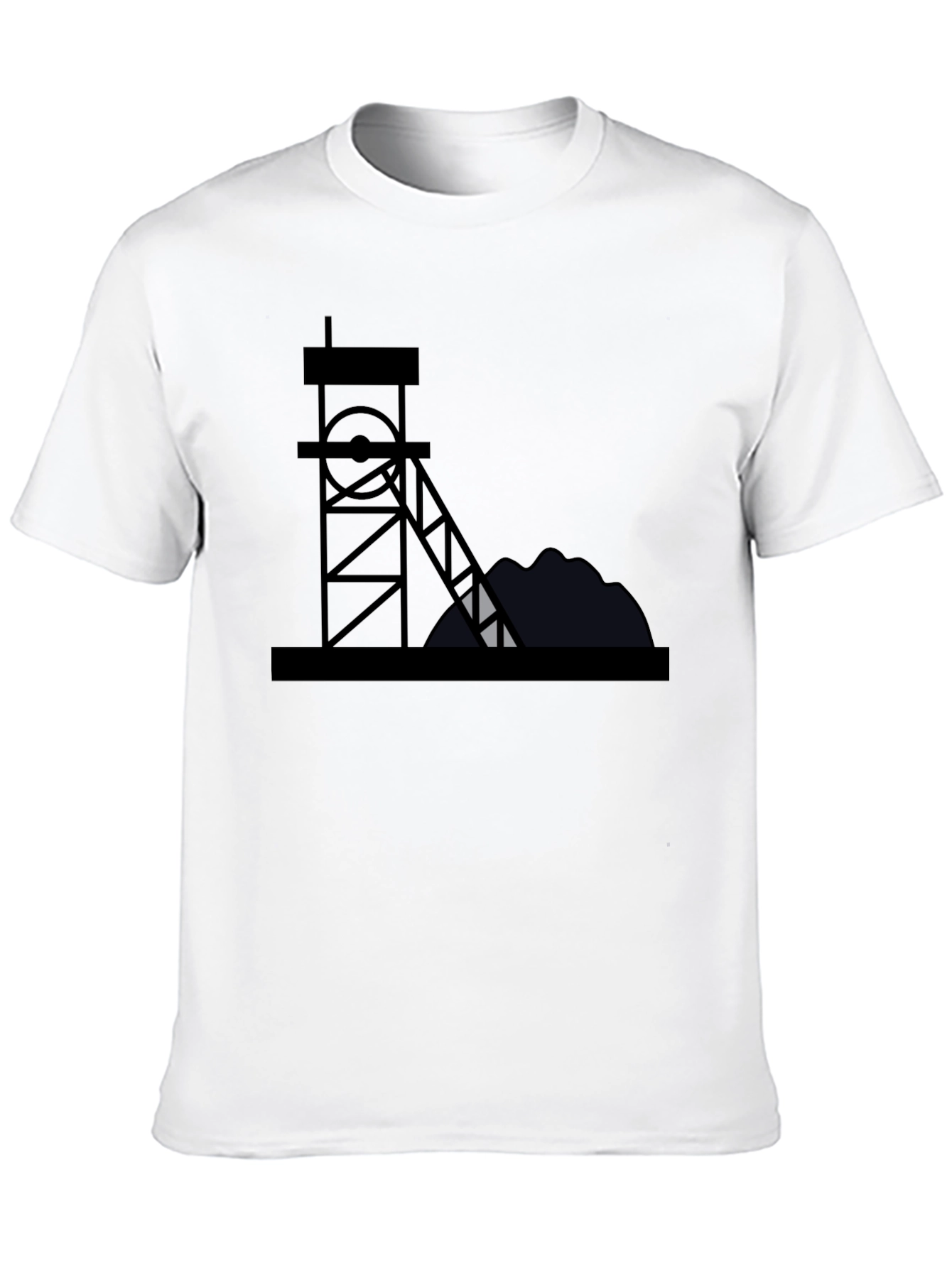 Mining Rig Graphic Tee - Black Cotton Shirt