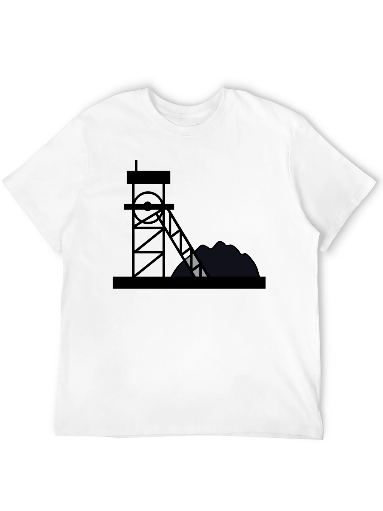 Mining Rig Graphic Tee - Black Cotton Shirt