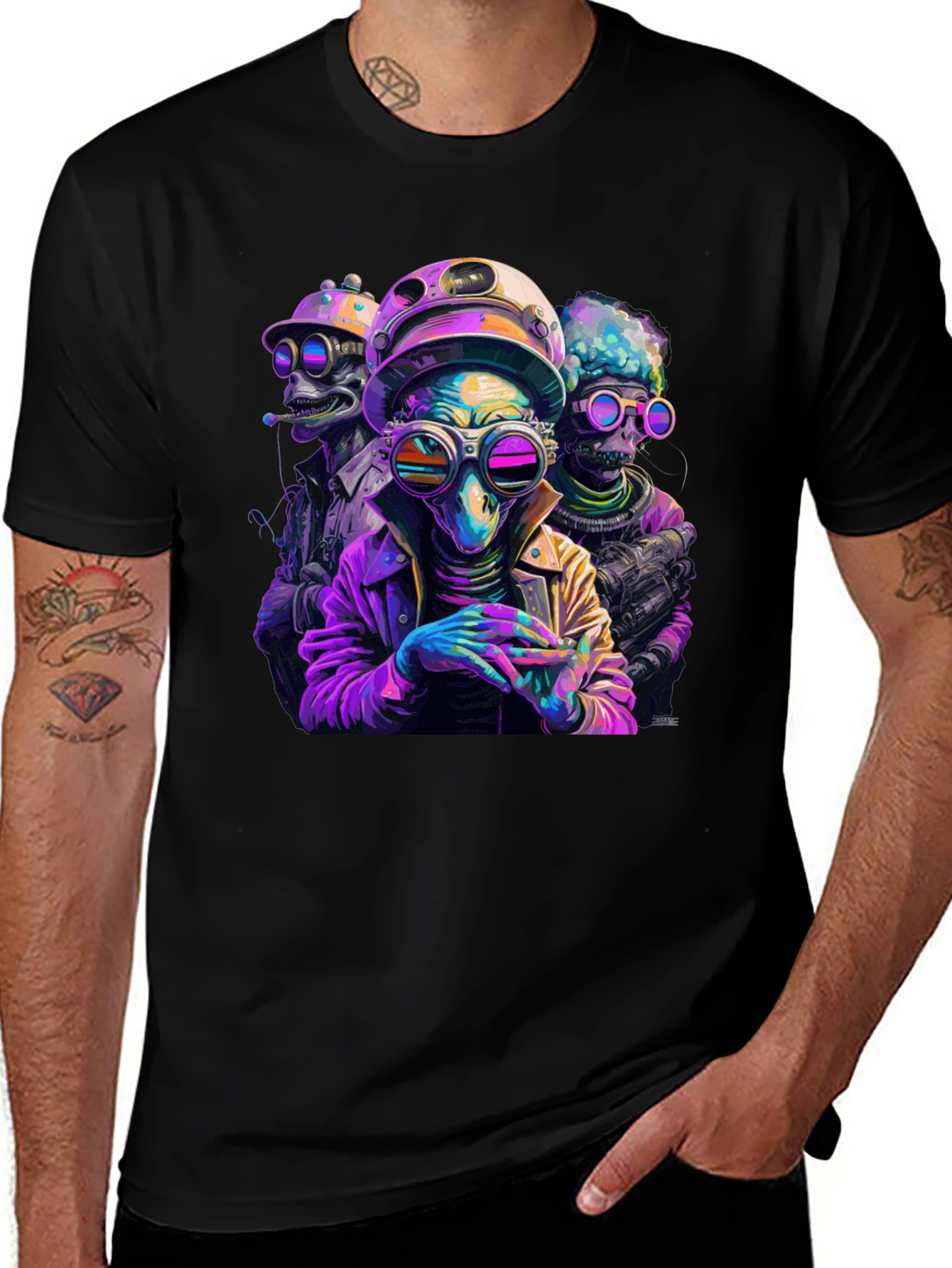 Sci-Fi Alien Squad T-Shirt - Retro Style