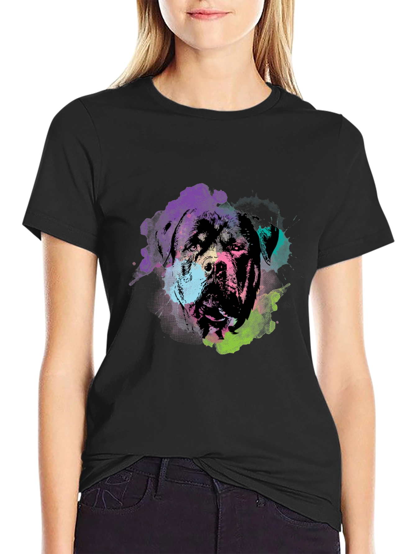 Rottweiler Dog Graphic T-Shirt - Black