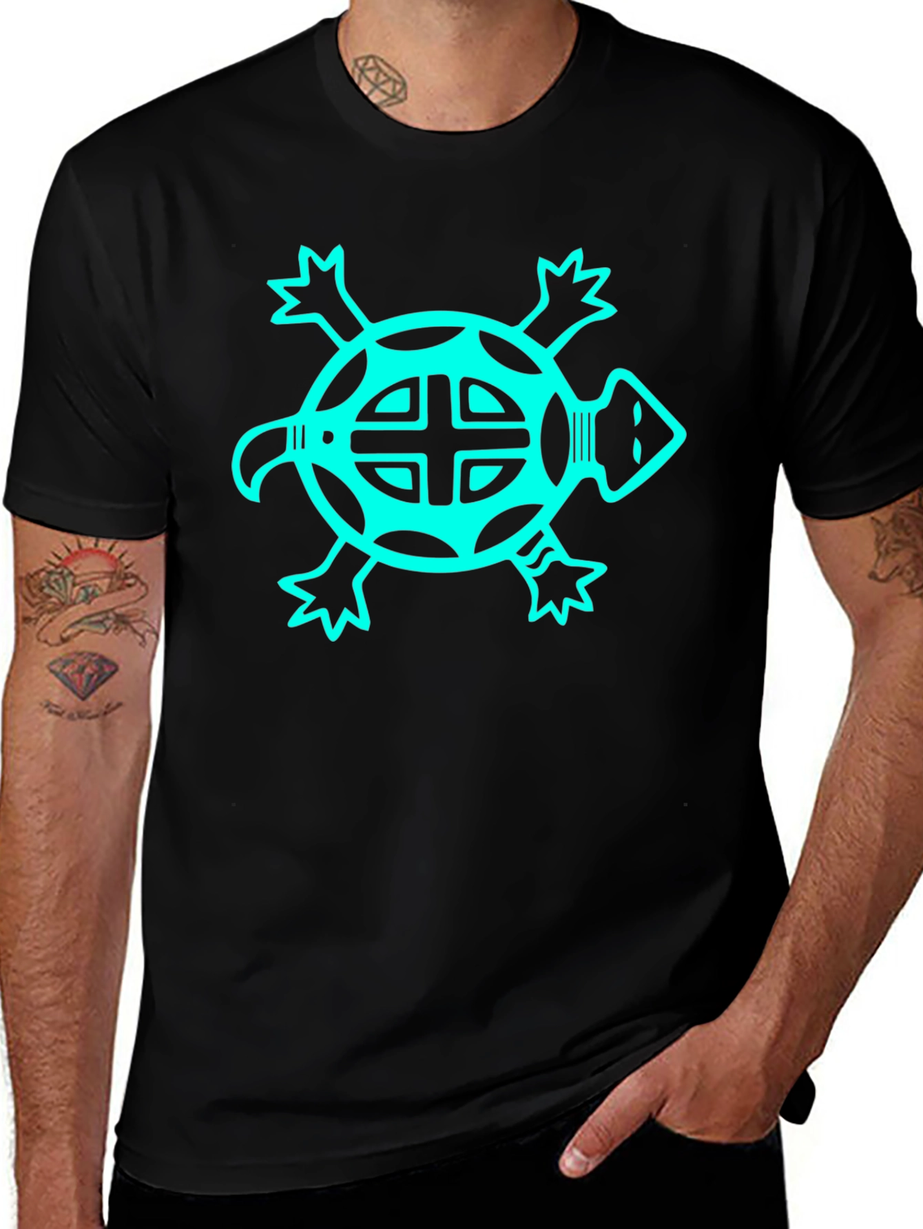 Turtle Graphic Tee - Black