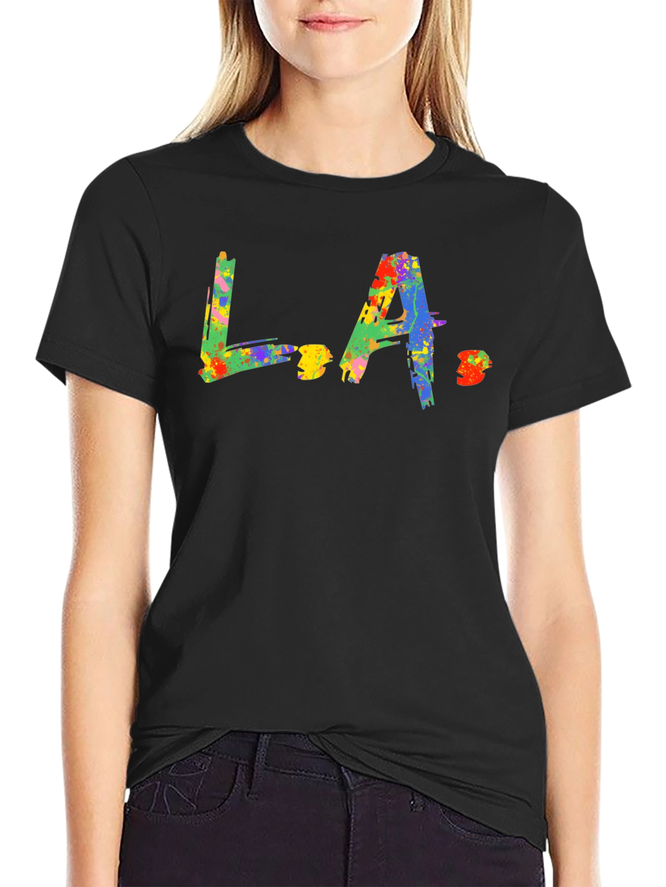 L.A. Splash Graphic Black T-Shirt