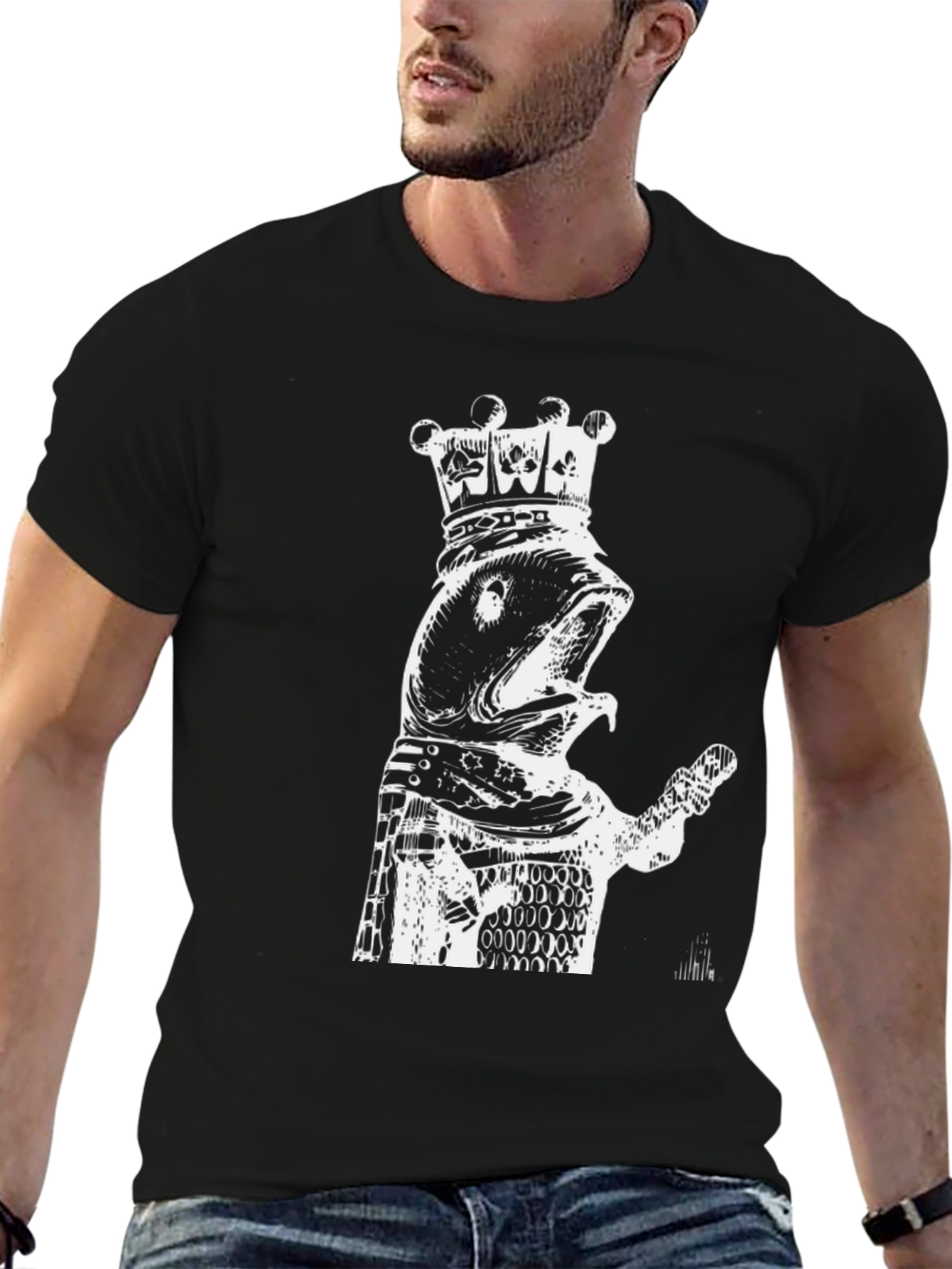 King Fish Graphic T-Shirt - Black Novelty Design