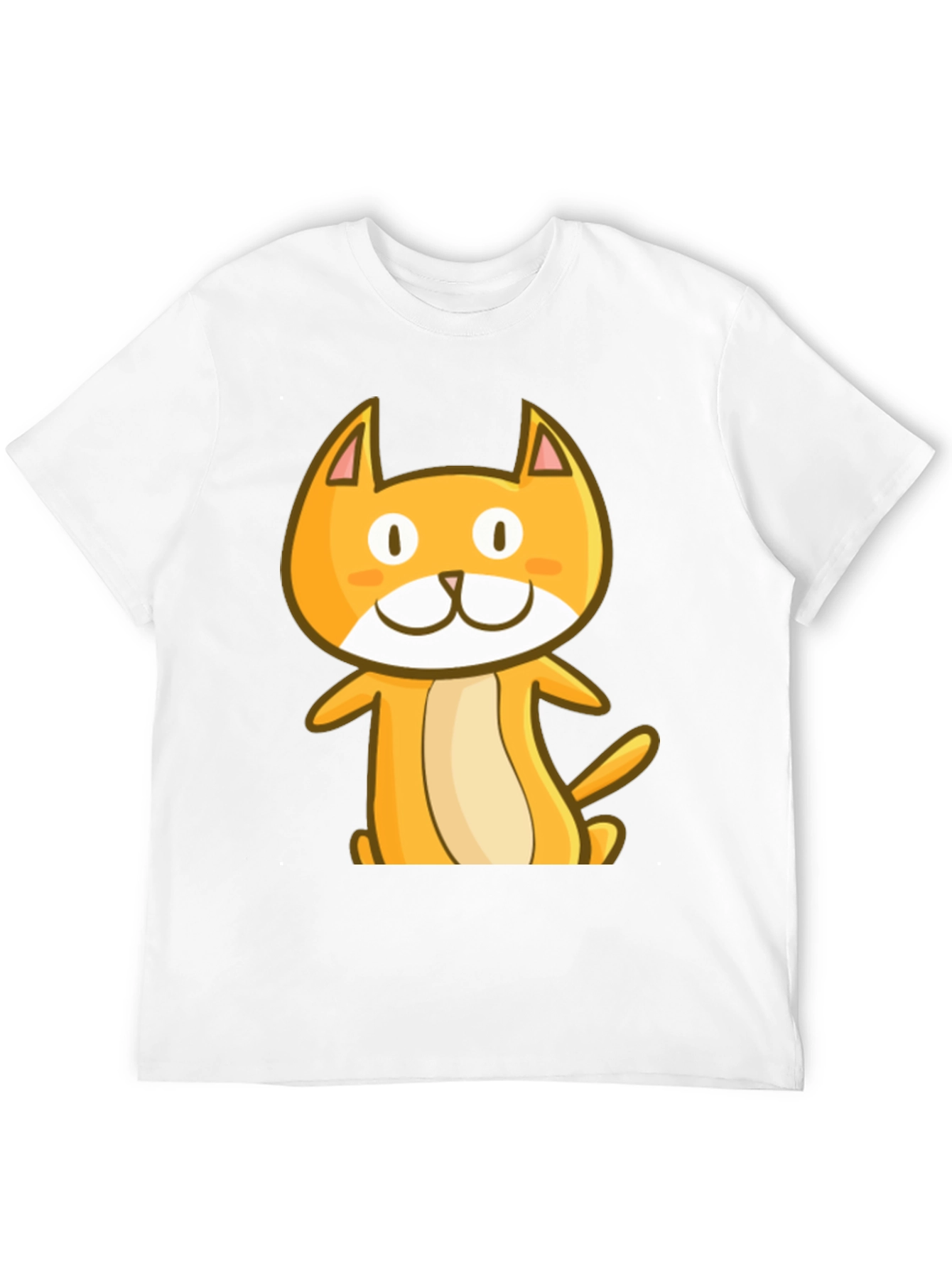 Cute Cartoon Cat Black T-Shirt