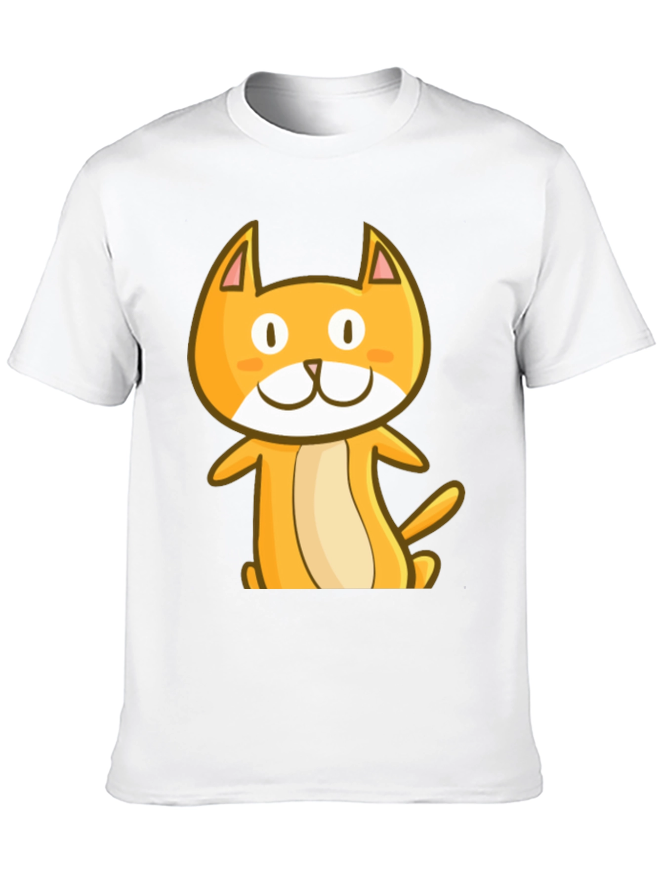 Cute Cartoon Cat Black T-Shirt