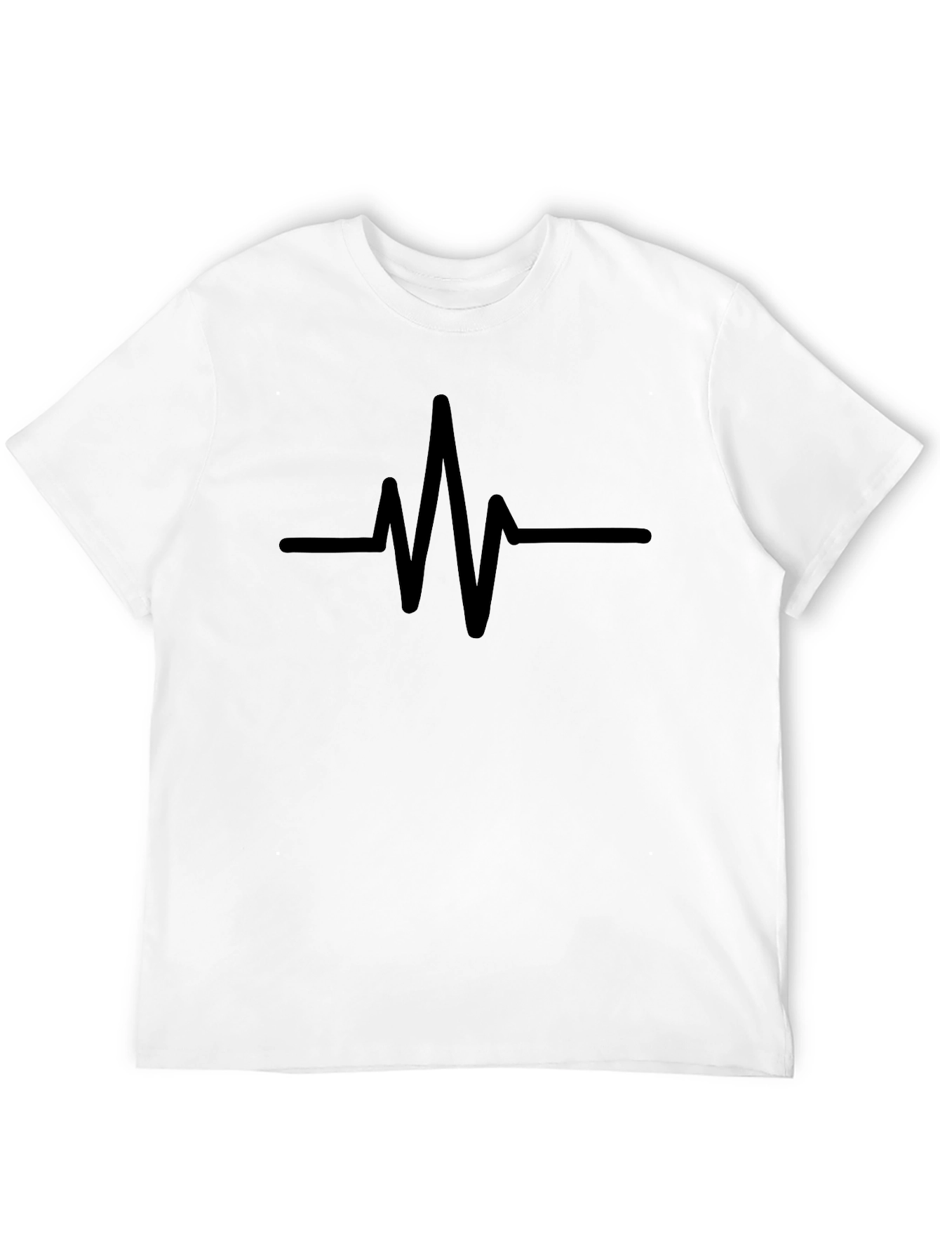 Heartbeat Pulse Black T-Shirt - Modern Graphic Tee