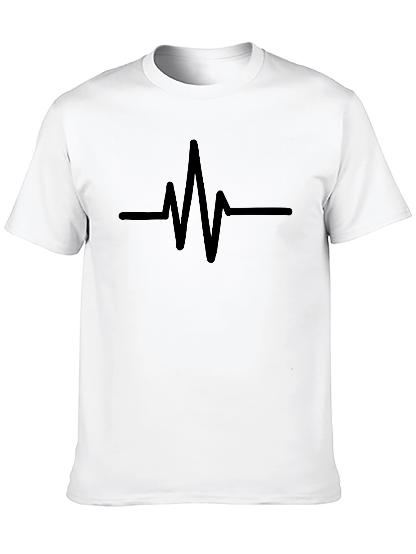 Heartbeat Pulse Black T-Shirt - Modern Graphic Tee