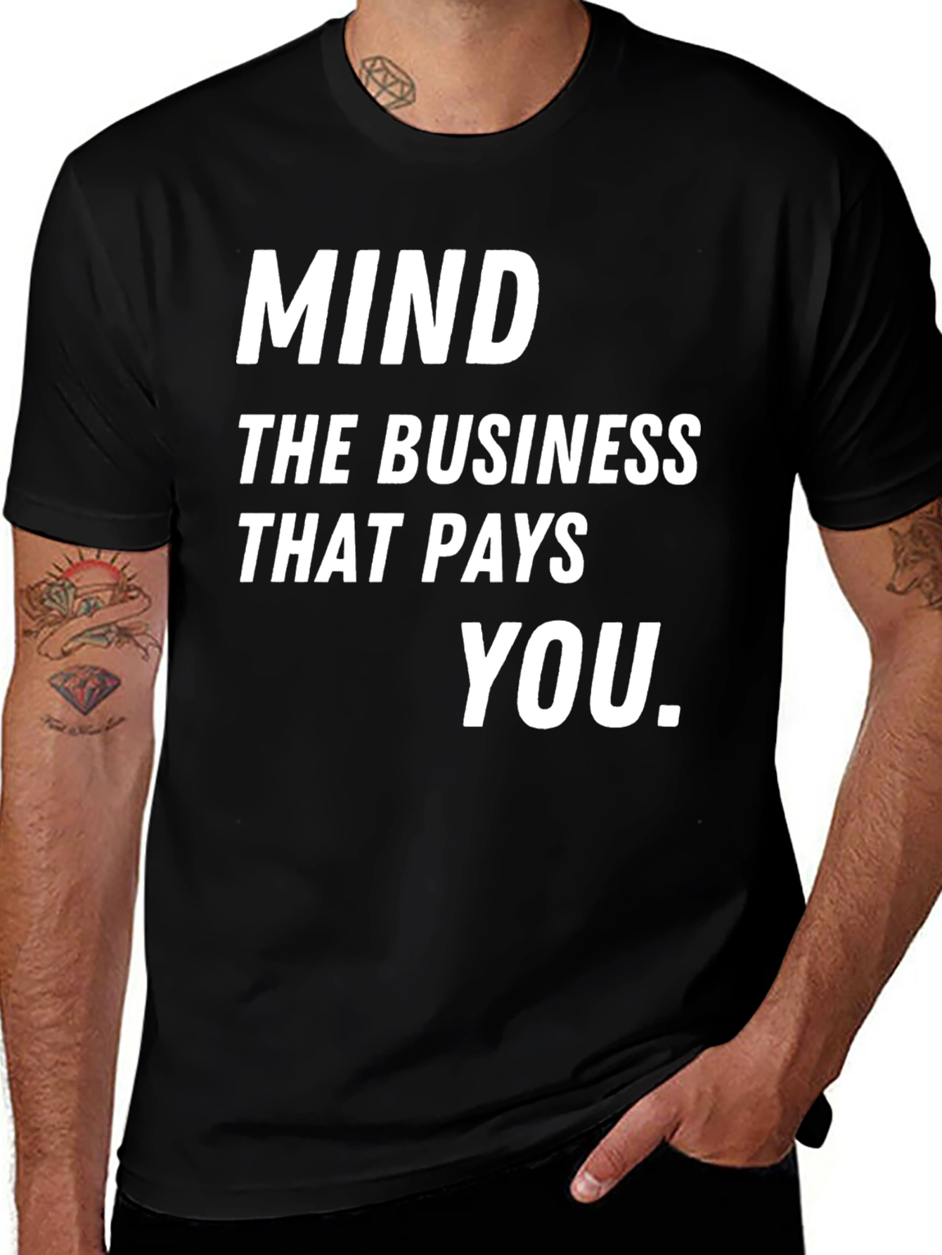 Mind The Business Black Graphic Tee