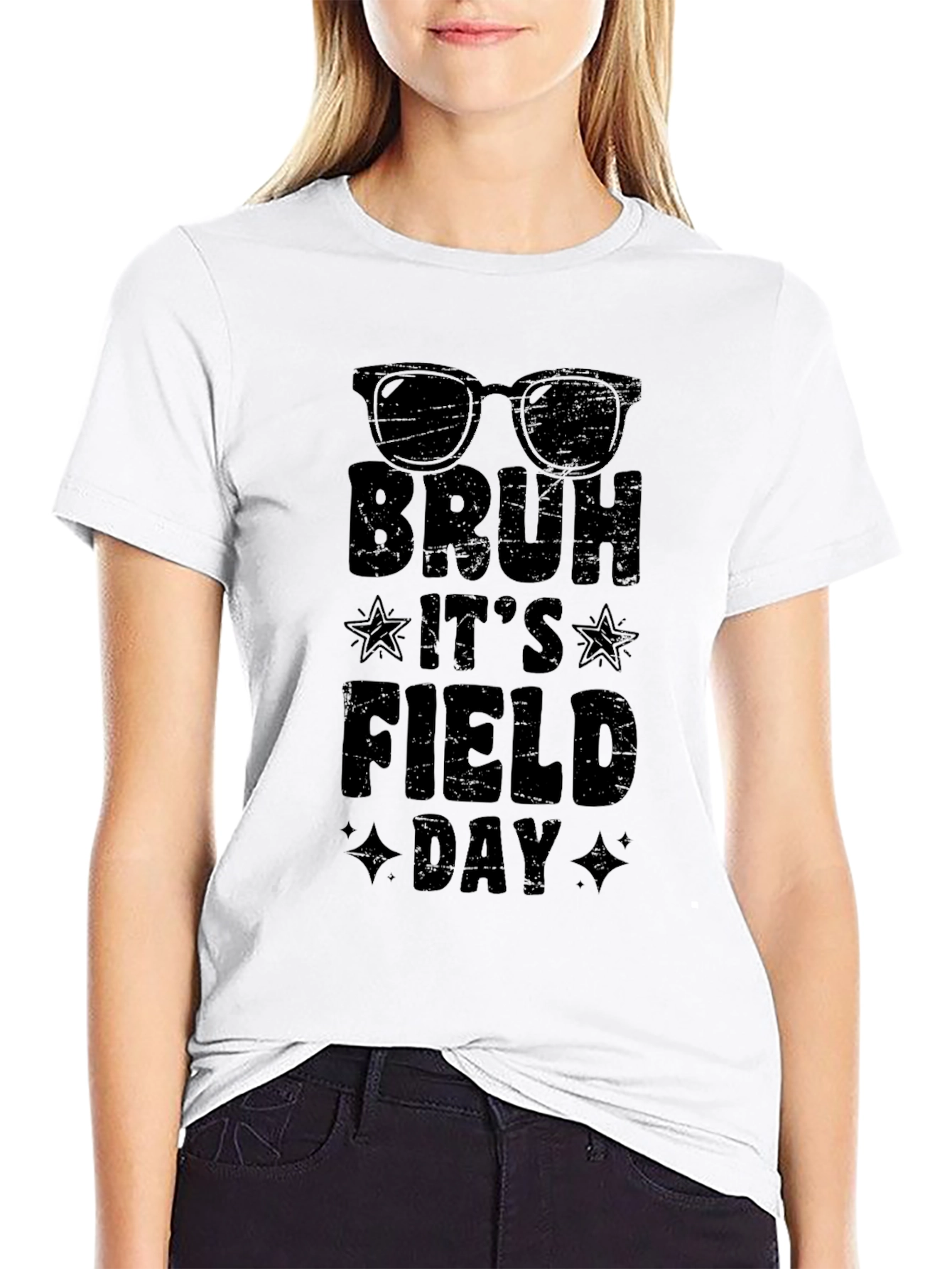 Bruh Its Field Day Black Graphic Tee