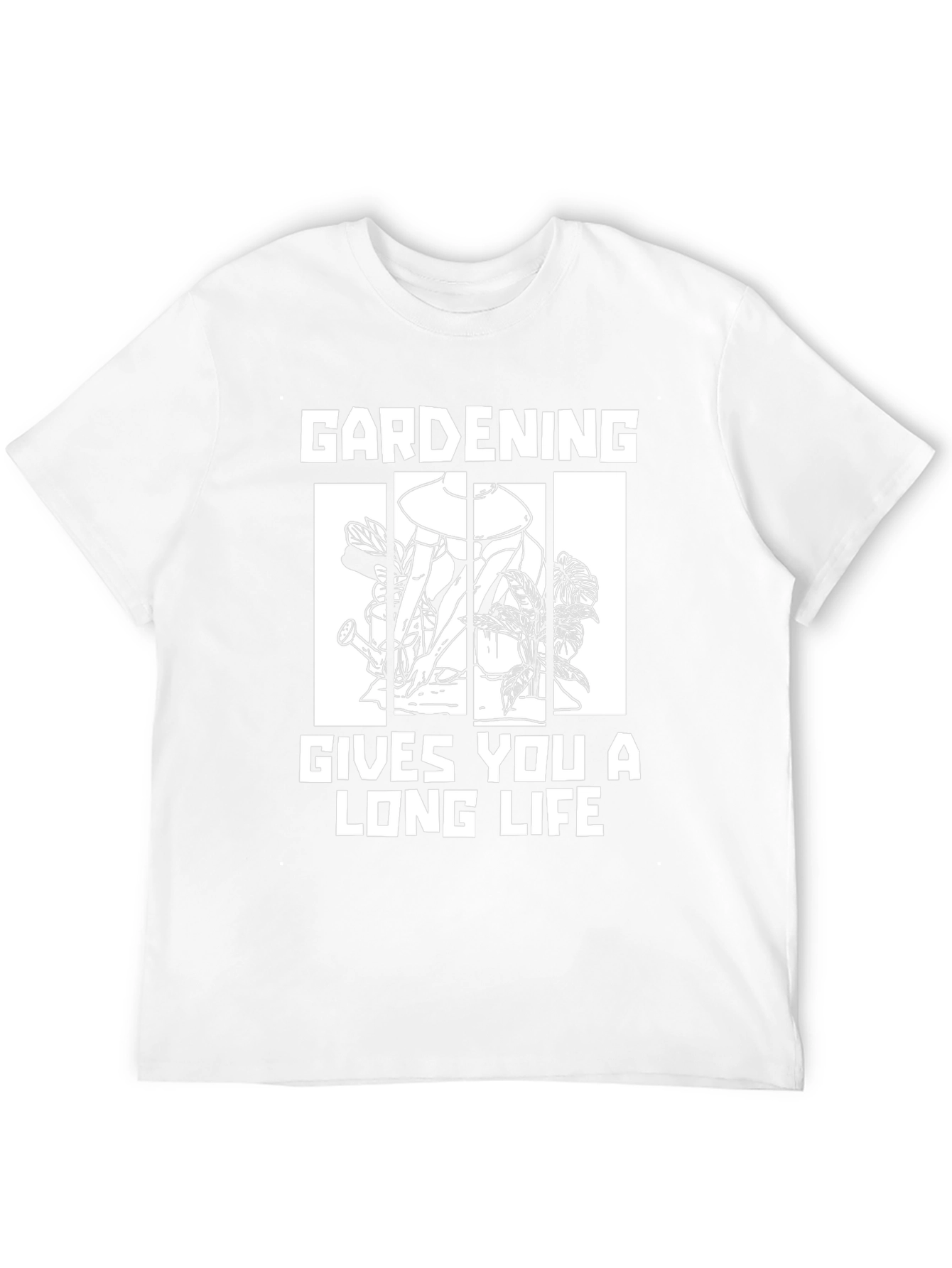 Gardening Gives You A Long Life Black T-Shirt