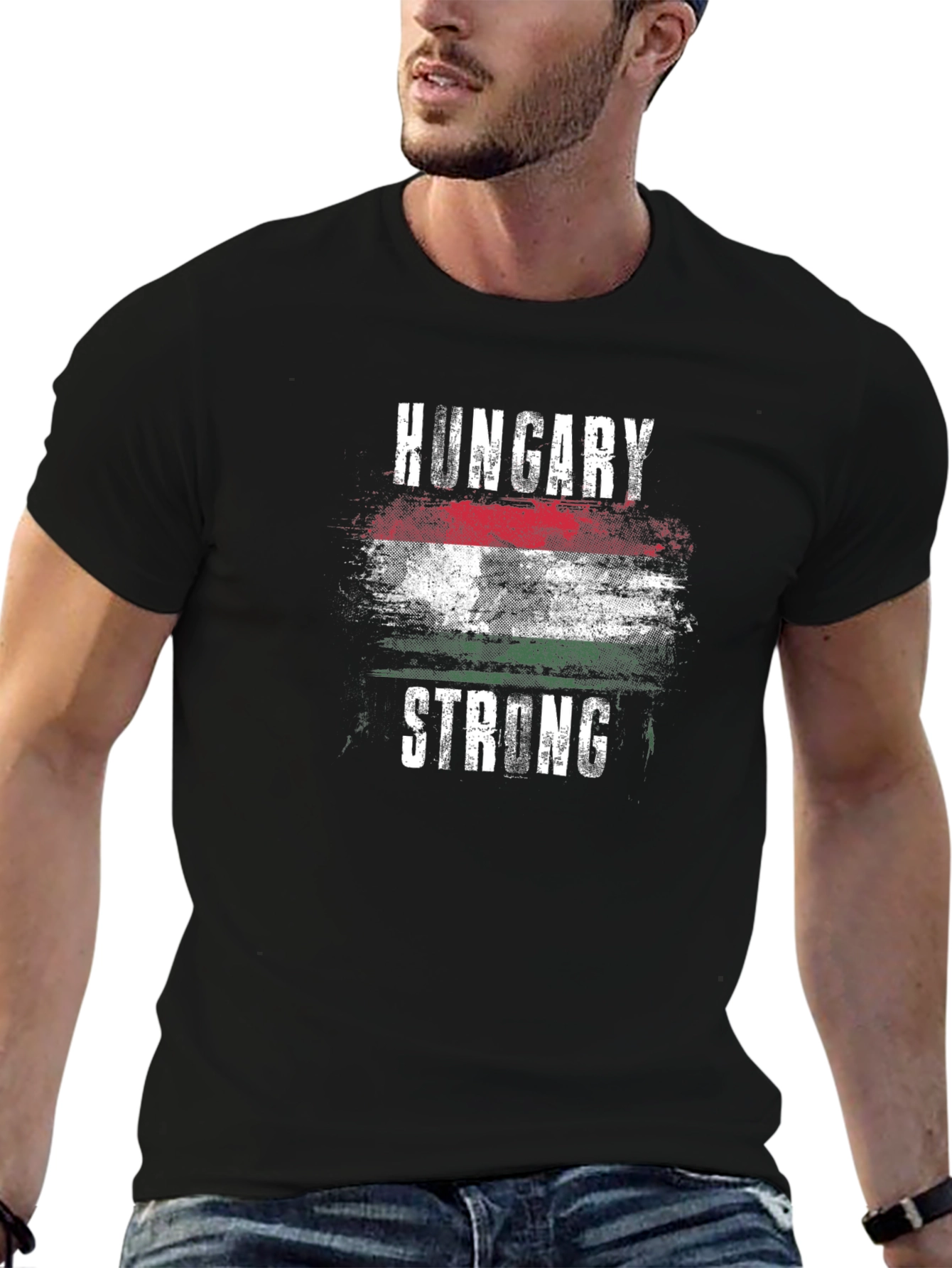 Hungary Strong T-Shirt - Mens Black Tee