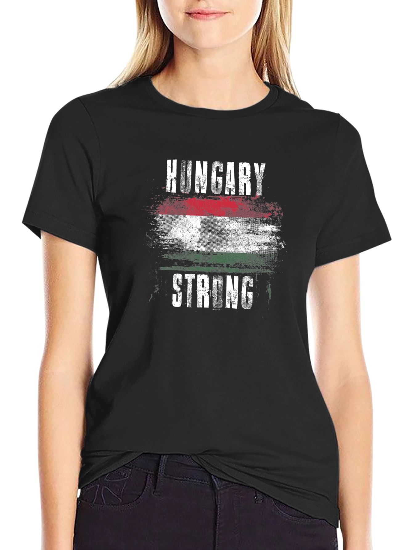 Hungary Strong T-Shirt - Mens Black Tee