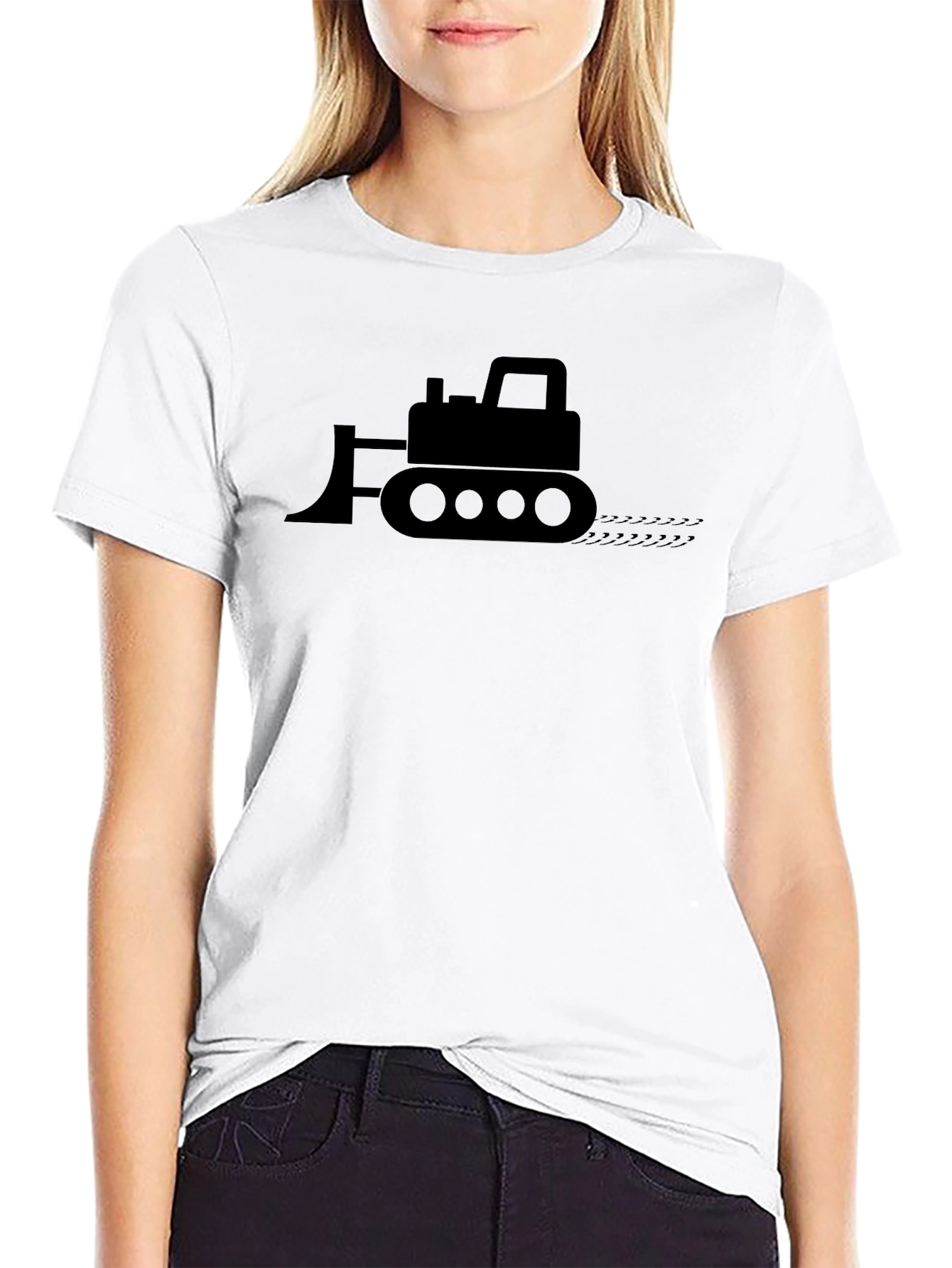 Bulldozer Graphic Tee - Black Cotton T-Shirt