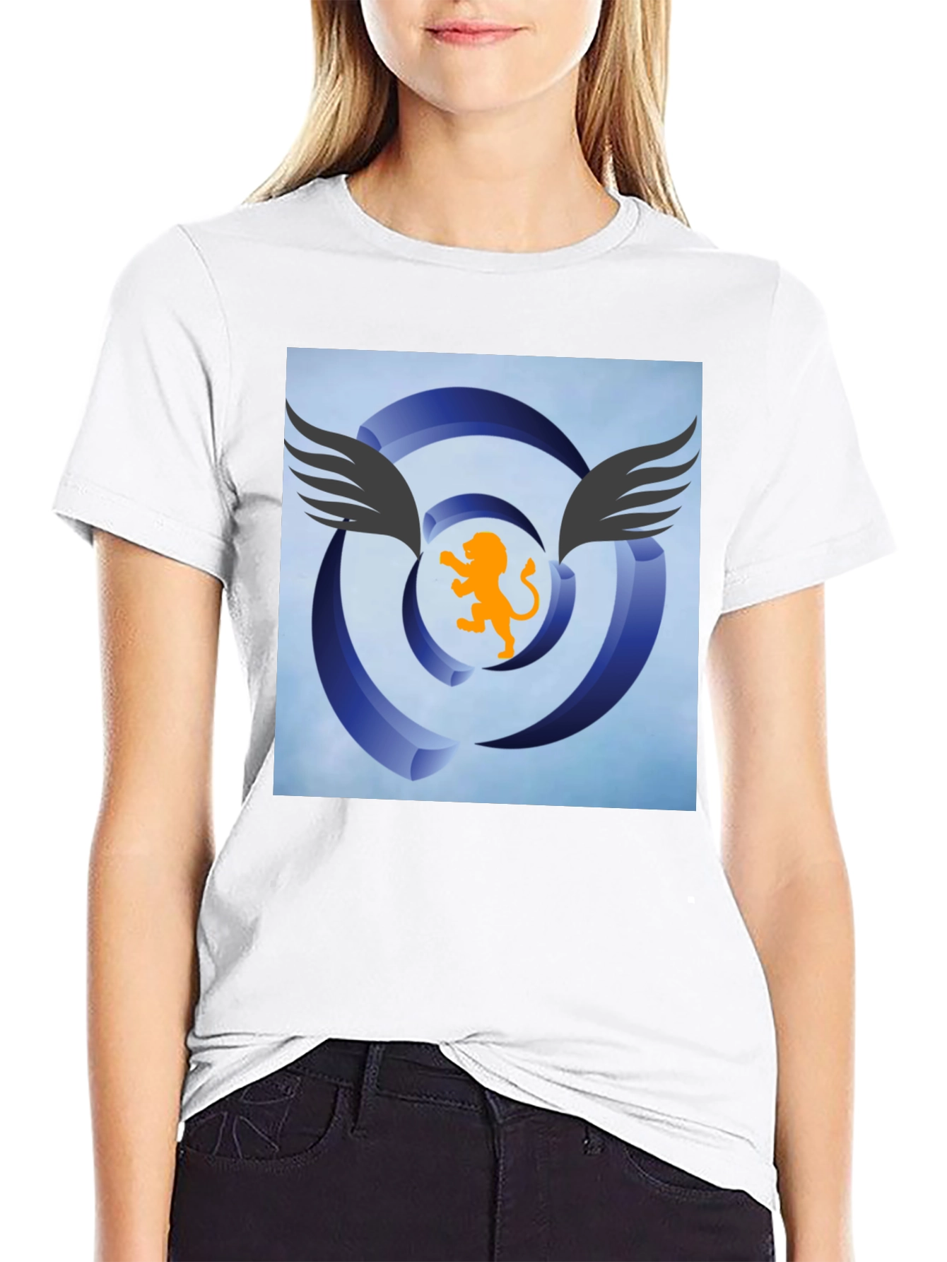 Winged Lion Graphic Tee - Stylish Black Cotton Shirt