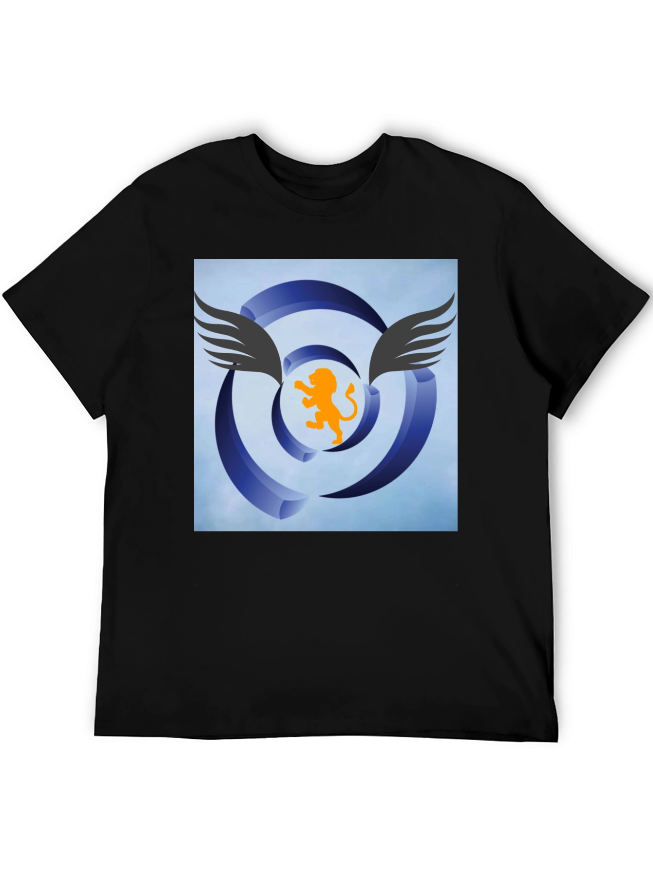 Winged Lion Graphic Tee - Stylish Black Cotton Shirt