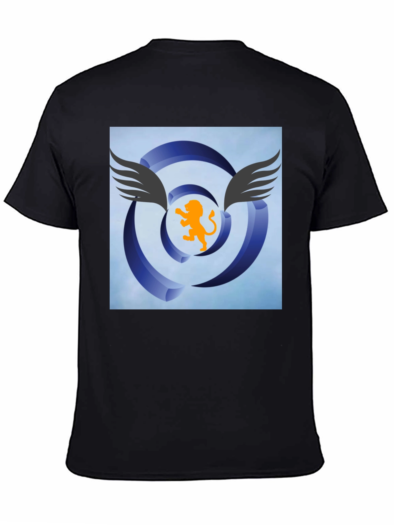 Winged Lion Graphic Tee - Stylish Black Cotton Shirt