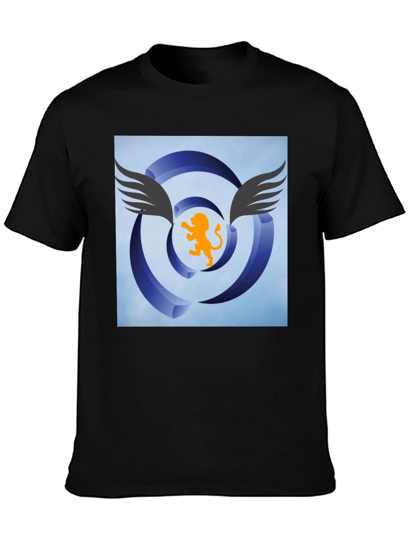 Winged Lion Graphic Tee - Stylish Black Cotton Shirt