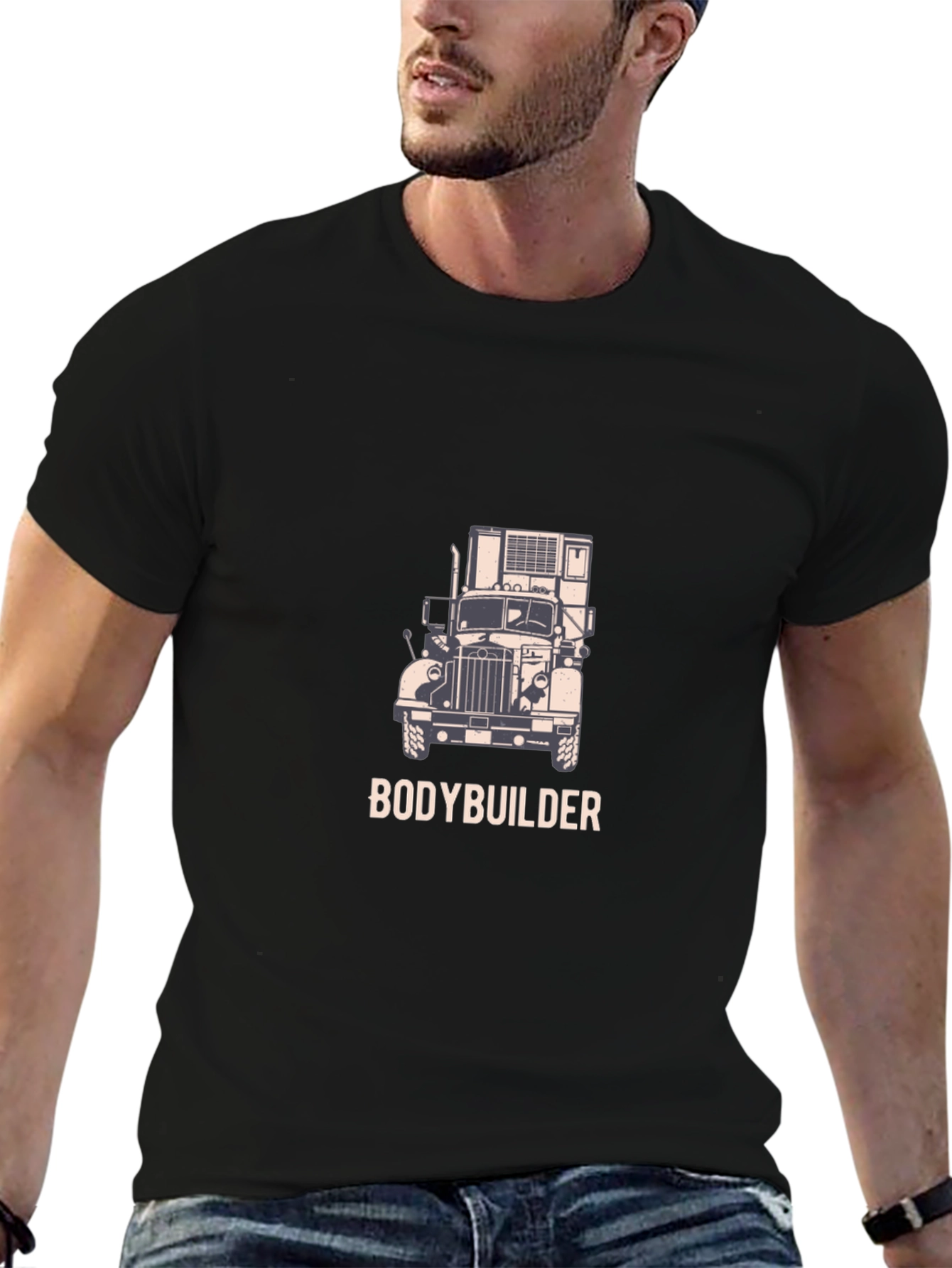 Bodybuilder Truck Graphic Tee - Black