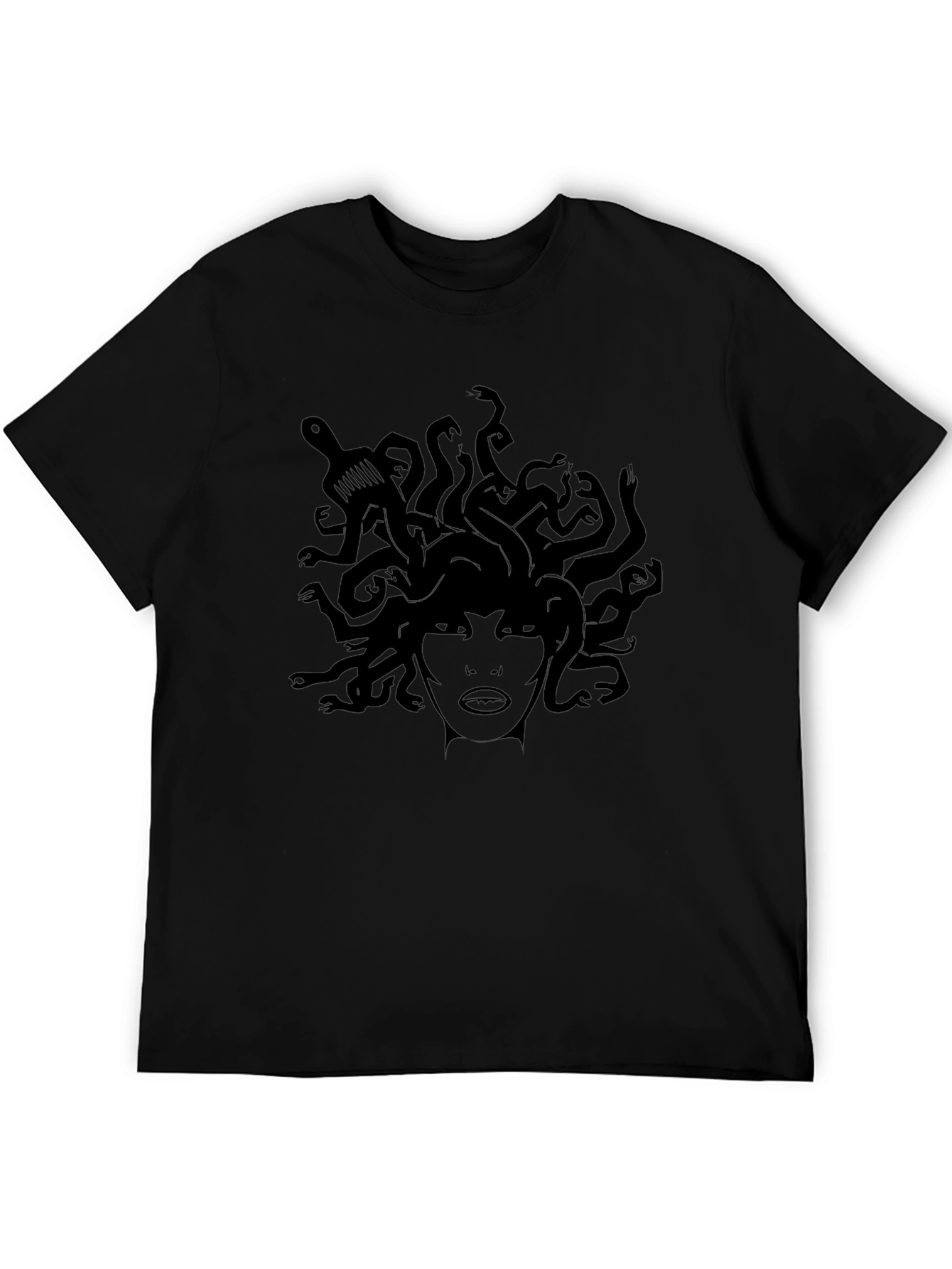 Medusa Graphic Print Black T-Shirt