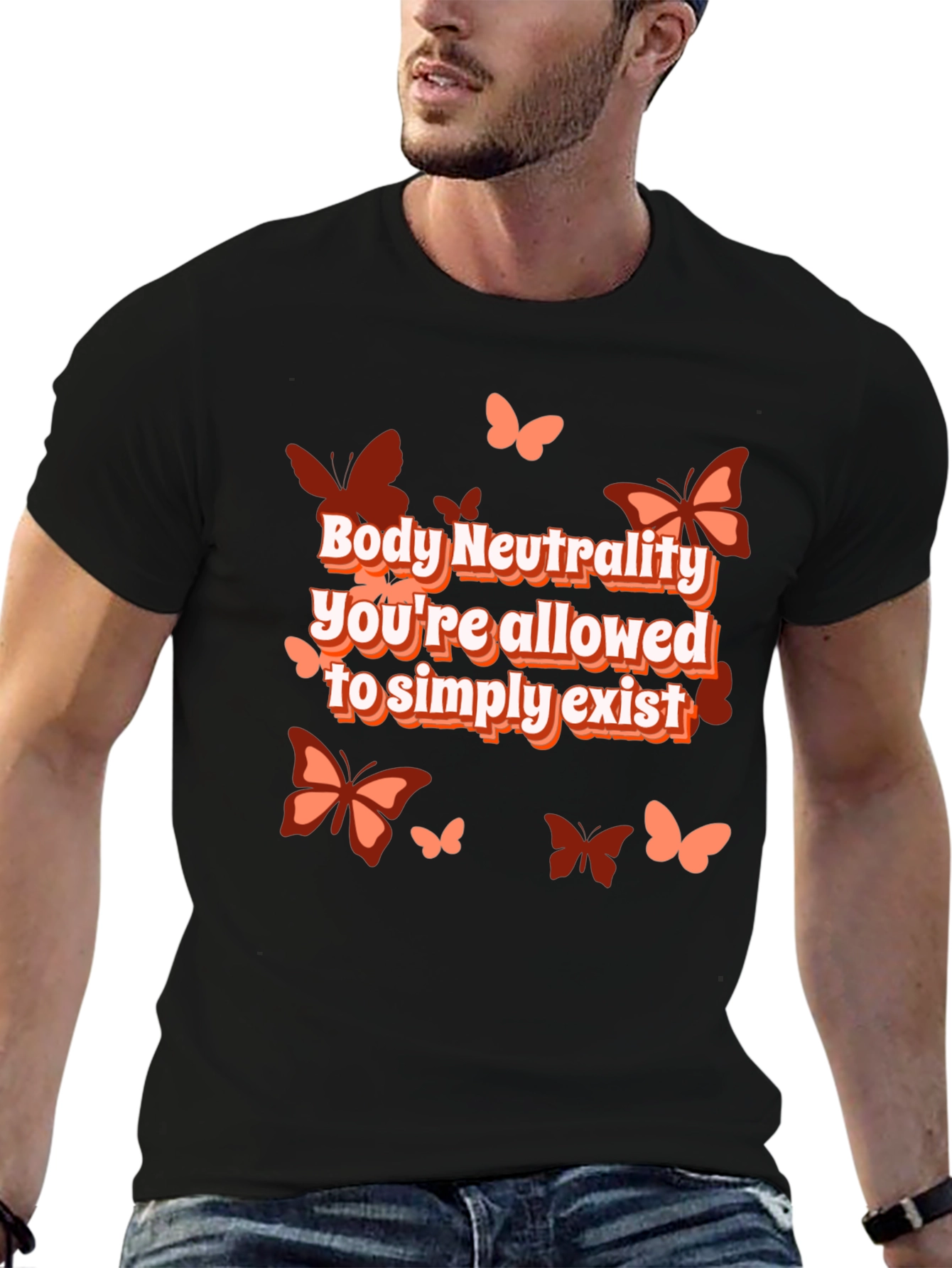 Body Neutrality Butterfly Graphic T-Shirt