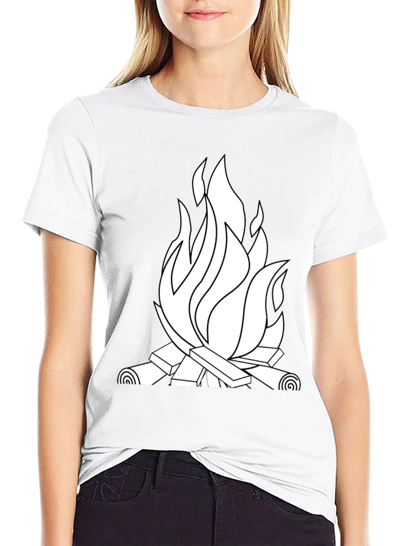 Campfire Graphic Tee - Black Cotton Blend