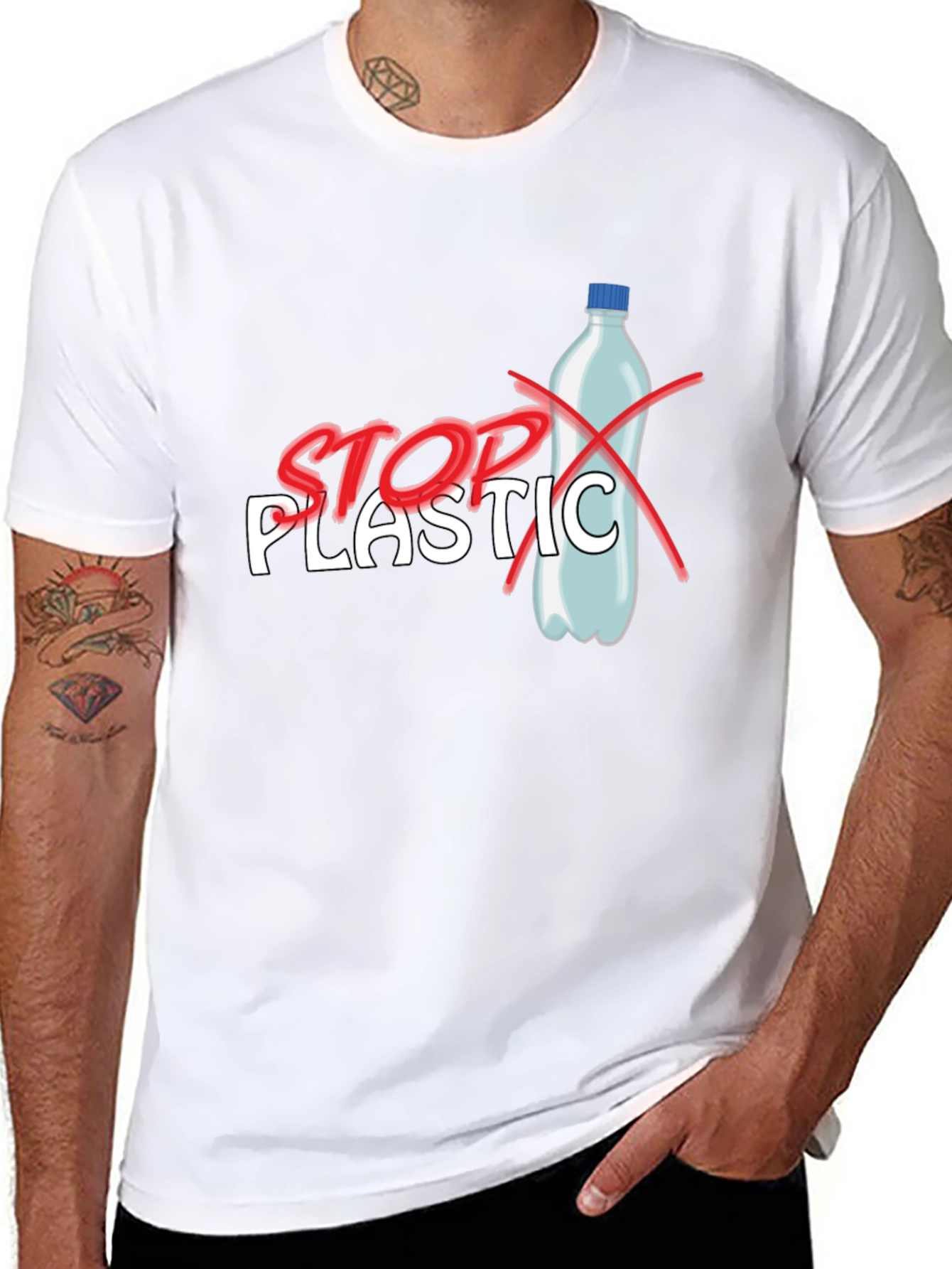 Stop Plastic T-Shirt - Environmental Awareness Tee