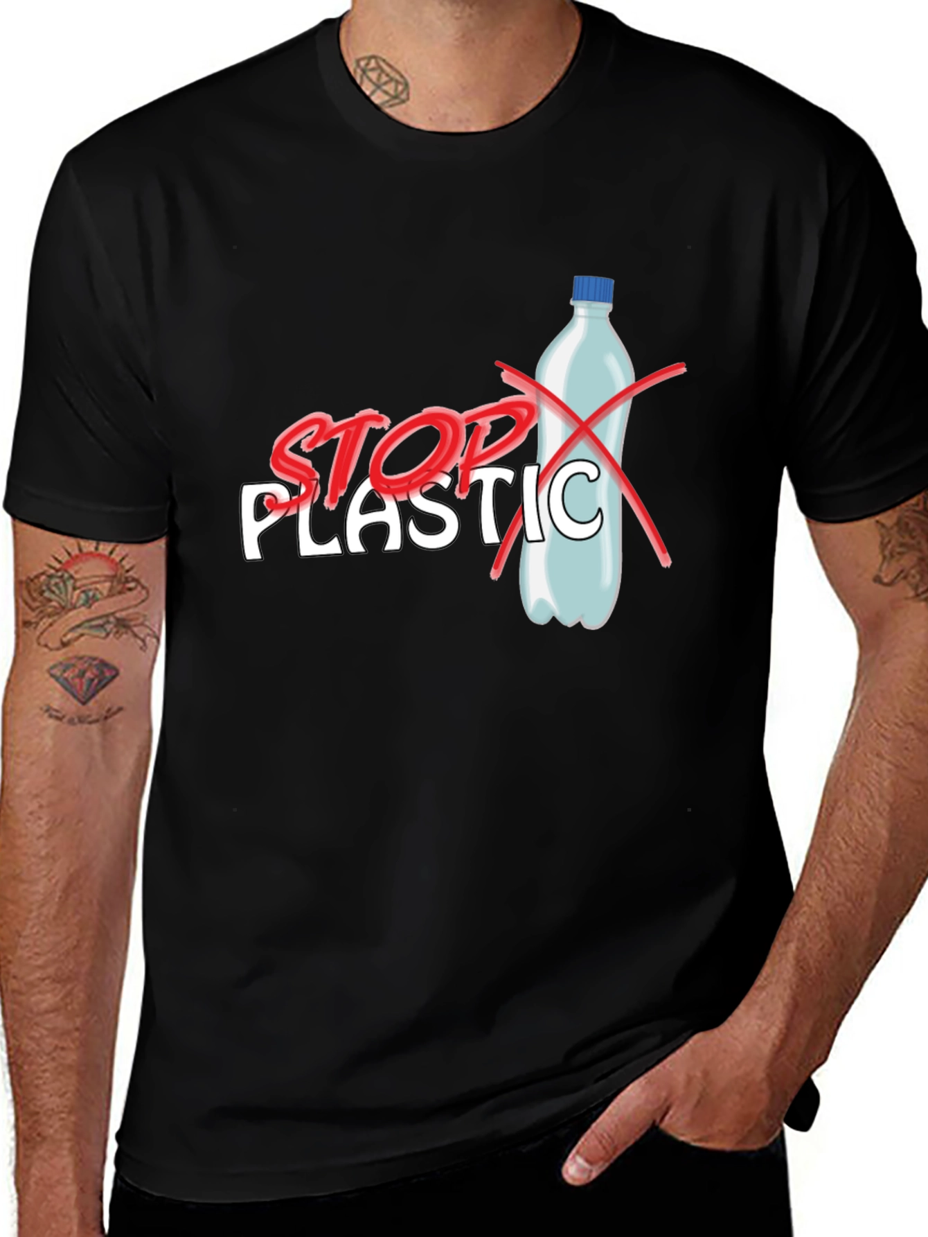 Stop Plastic T-Shirt - Environmental Awareness Tee