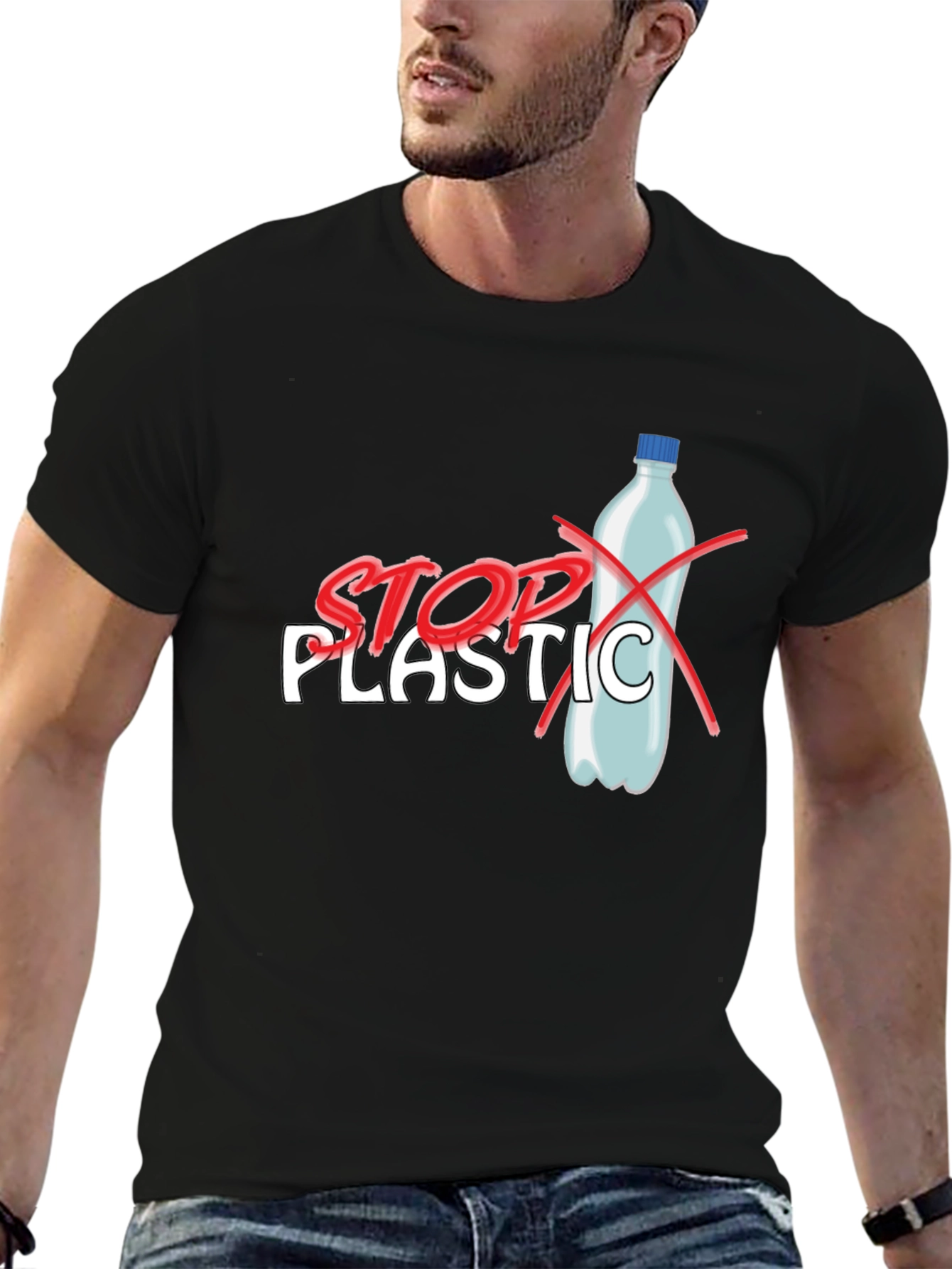 Stop Plastic T-Shirt - Environmental Awareness Tee
