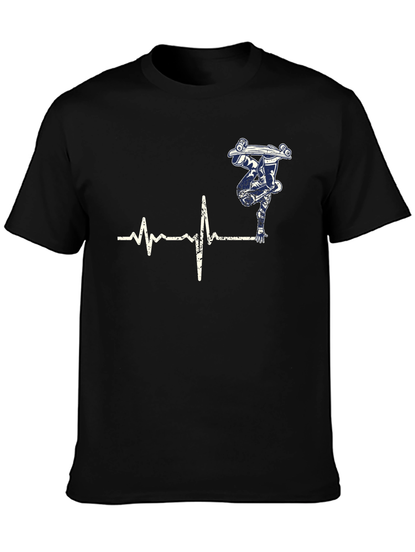 Skater Heartbeat Black T-Shirt